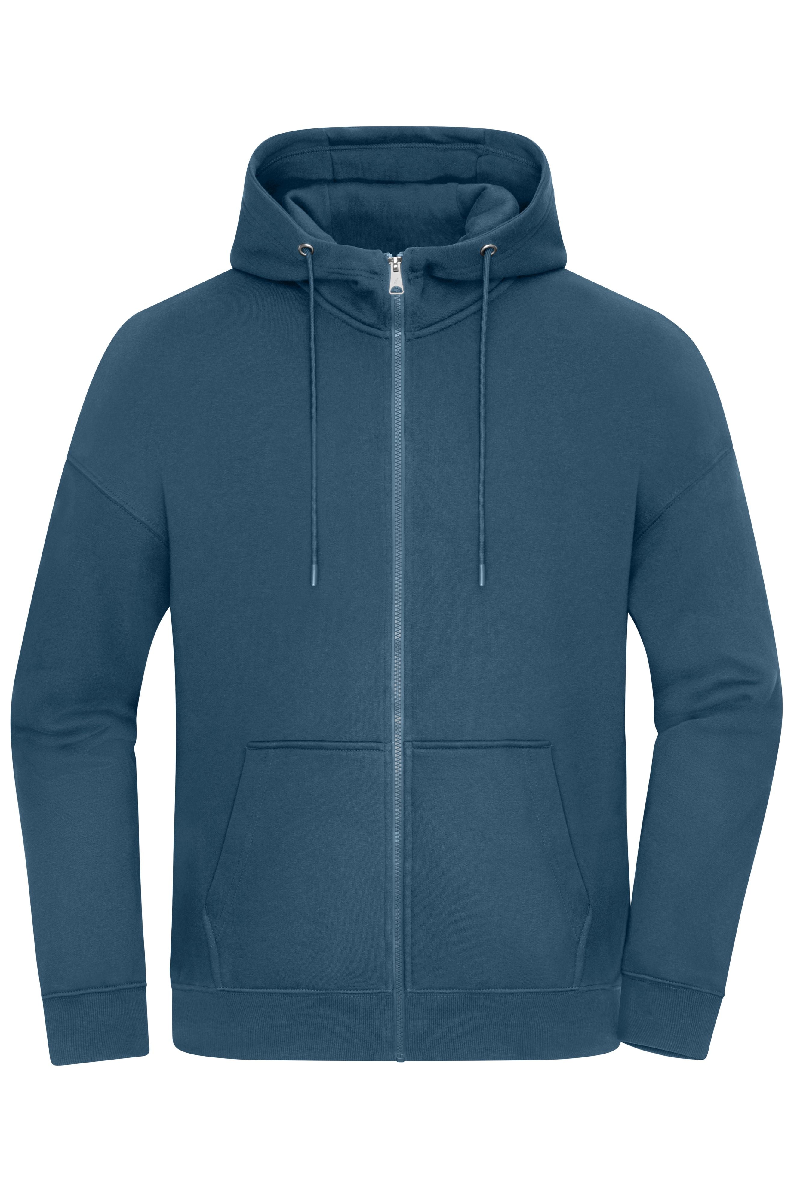 8043 - Oversized Hooded Jacket UNISEX in dusty-blue Größe XXS von Daiber