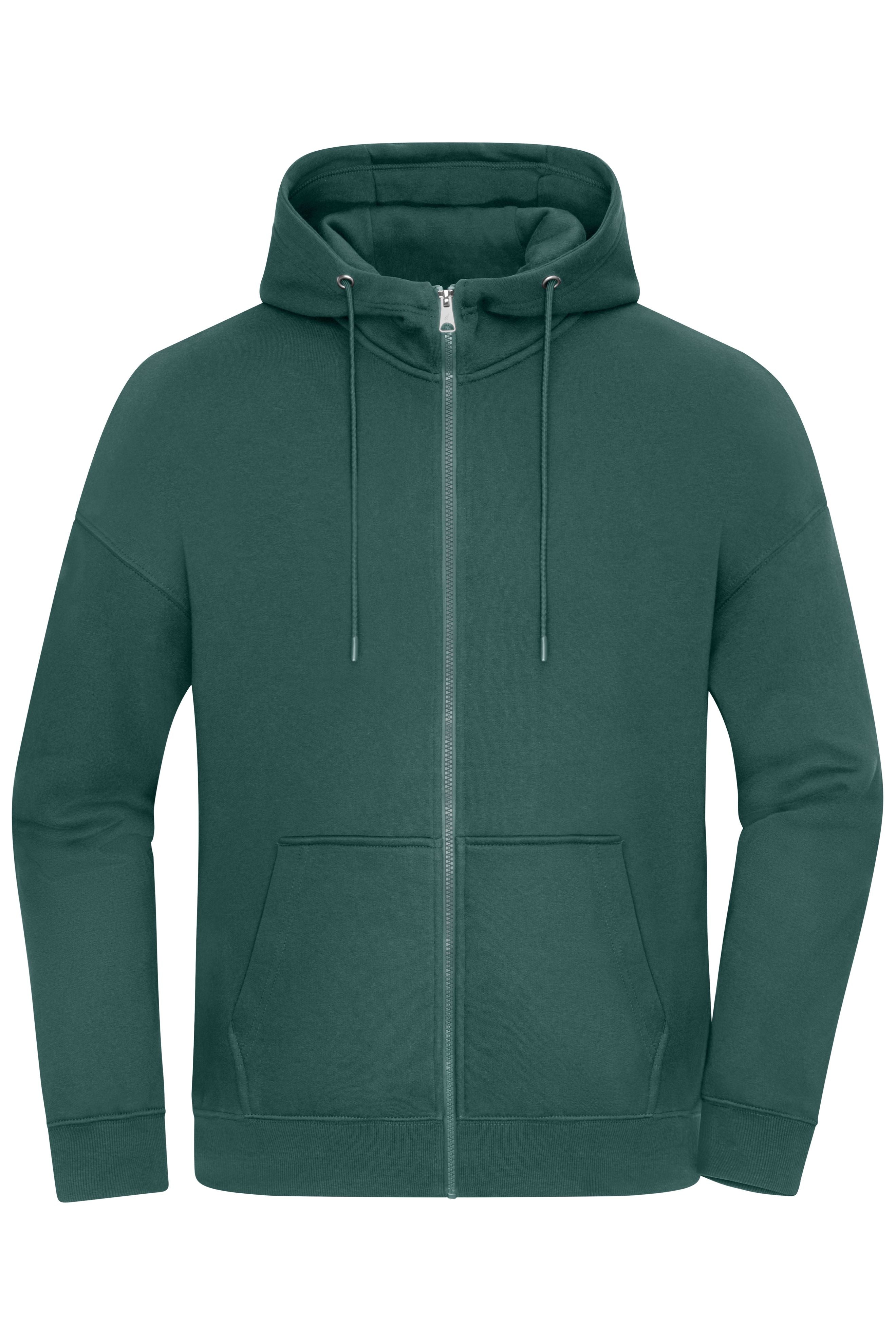 8043 - Oversized Hooded Jacket UNISEX in smoky-green Größe XXS von Daiber