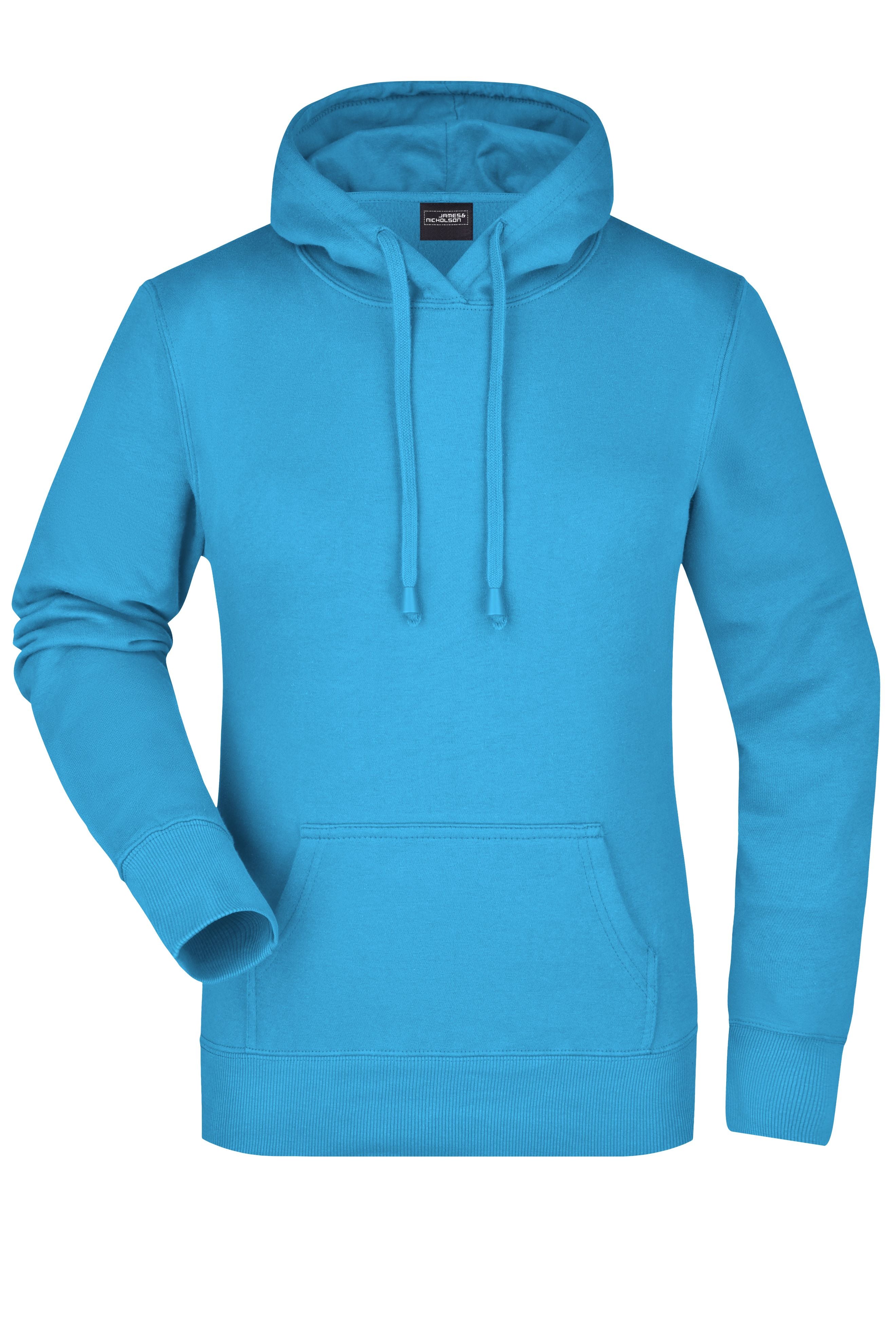 JN051 - Ladies' Hooded Sweat in turquoise Größe S von Daiber