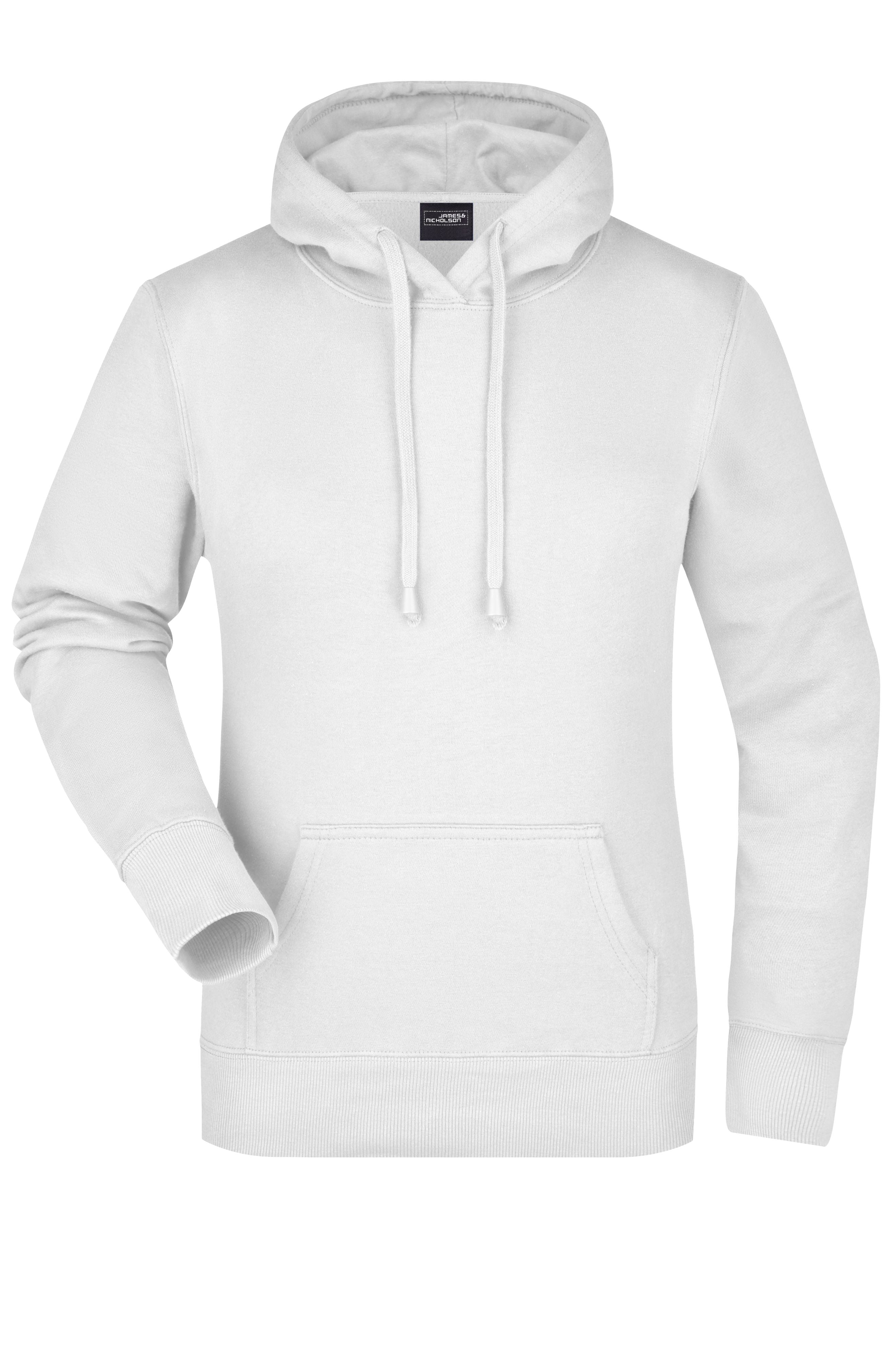JN051 - Ladies' Hooded Sweat in white Größe S von Daiber