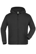 JN059K - Hooded Jacket Junior in black Größe XS von Daiber