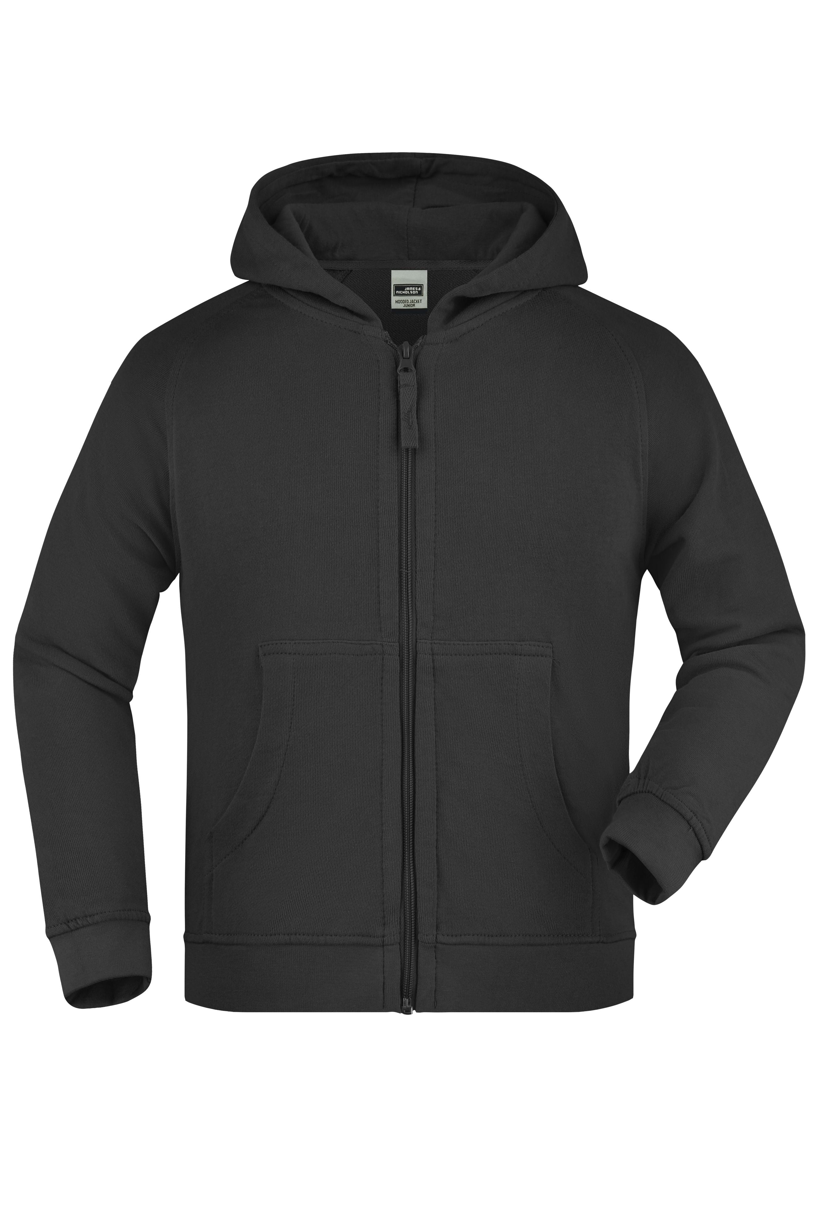 JN059K - Hooded Jacket Junior in black Größe XS von Daiber