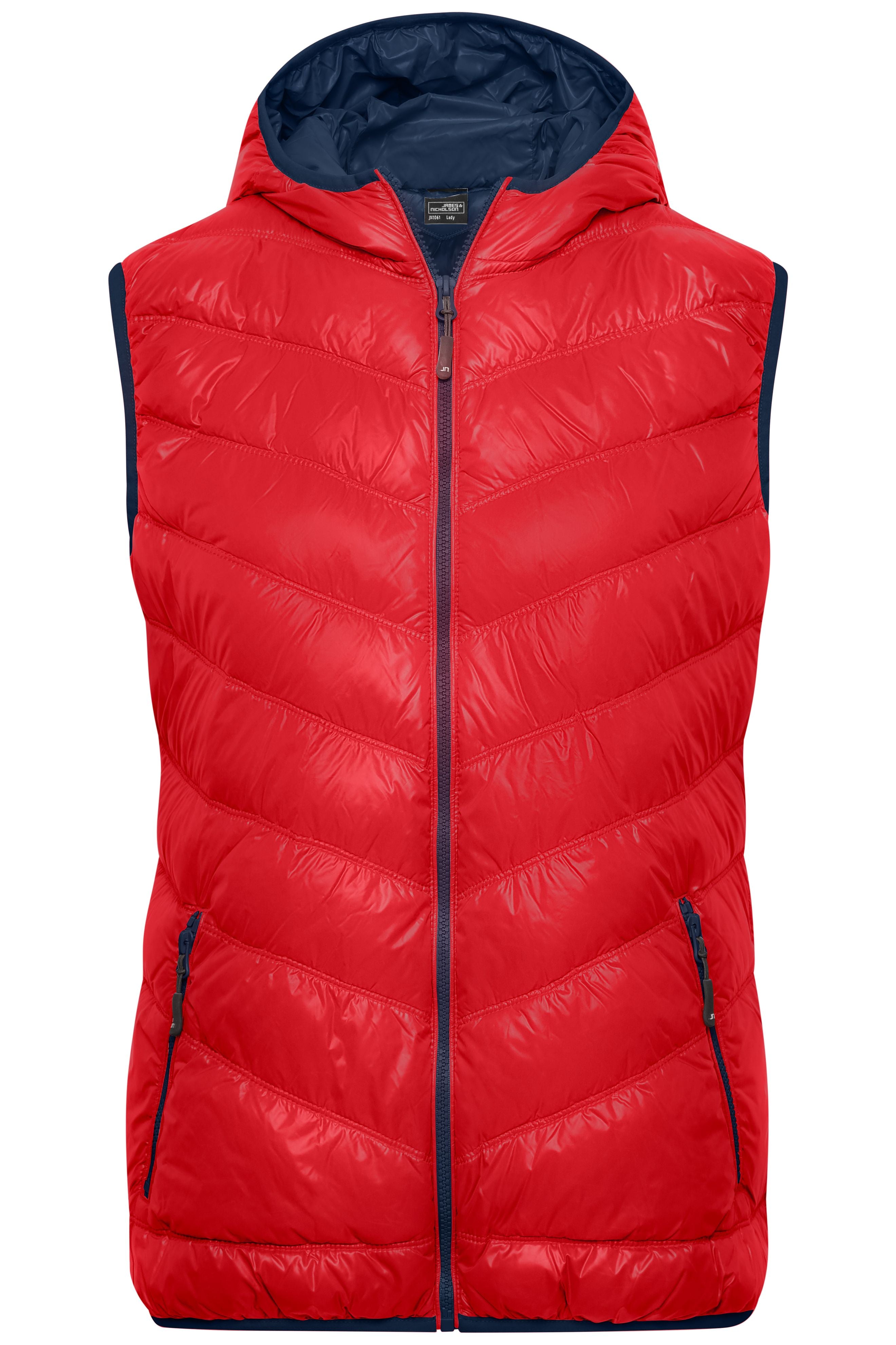 JN1061 - Ladies' Down Vest in red/navy Größe S von Daiber