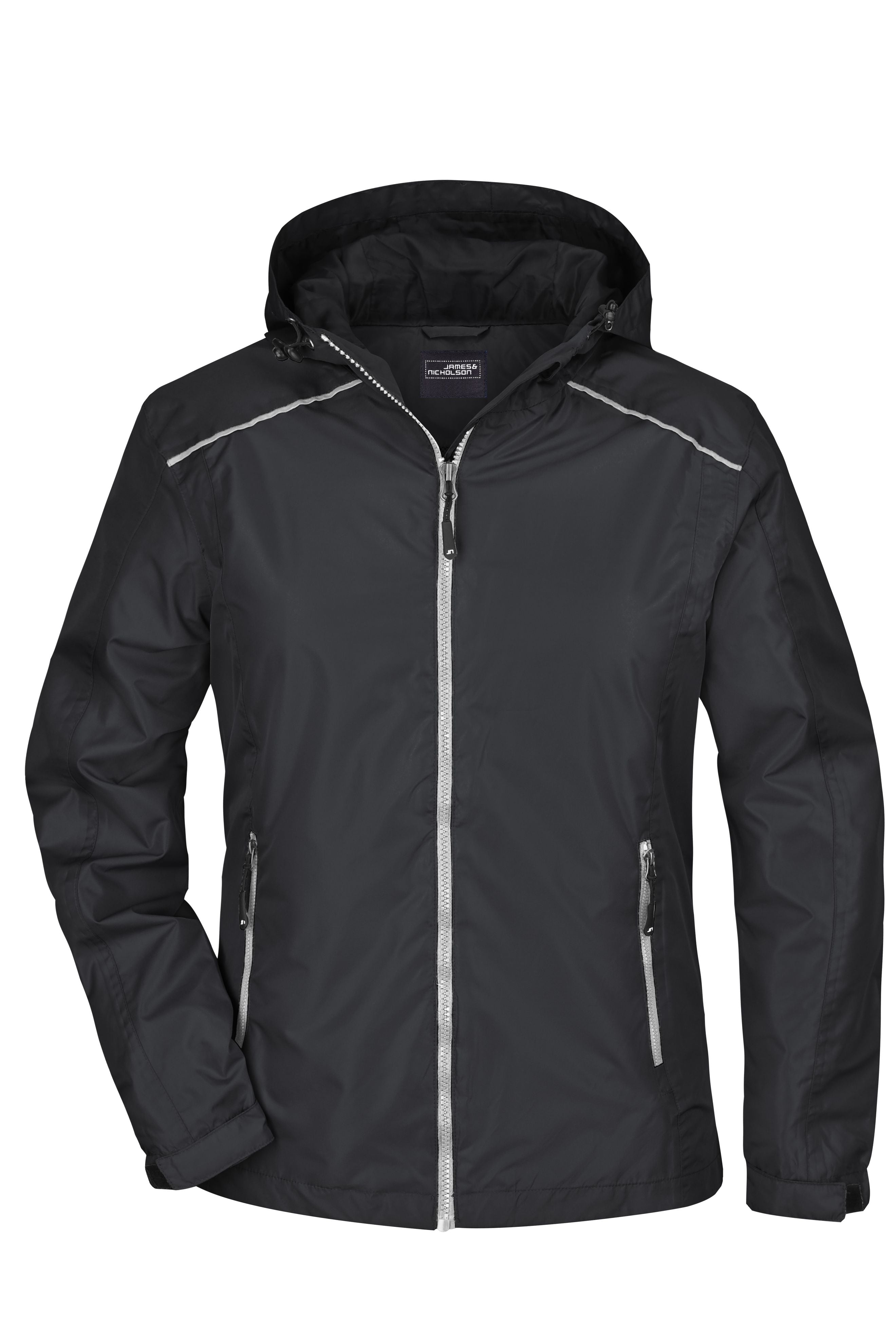 JN1117 - Ladies' Rain Jacket in black/silver Größe S von Daiber