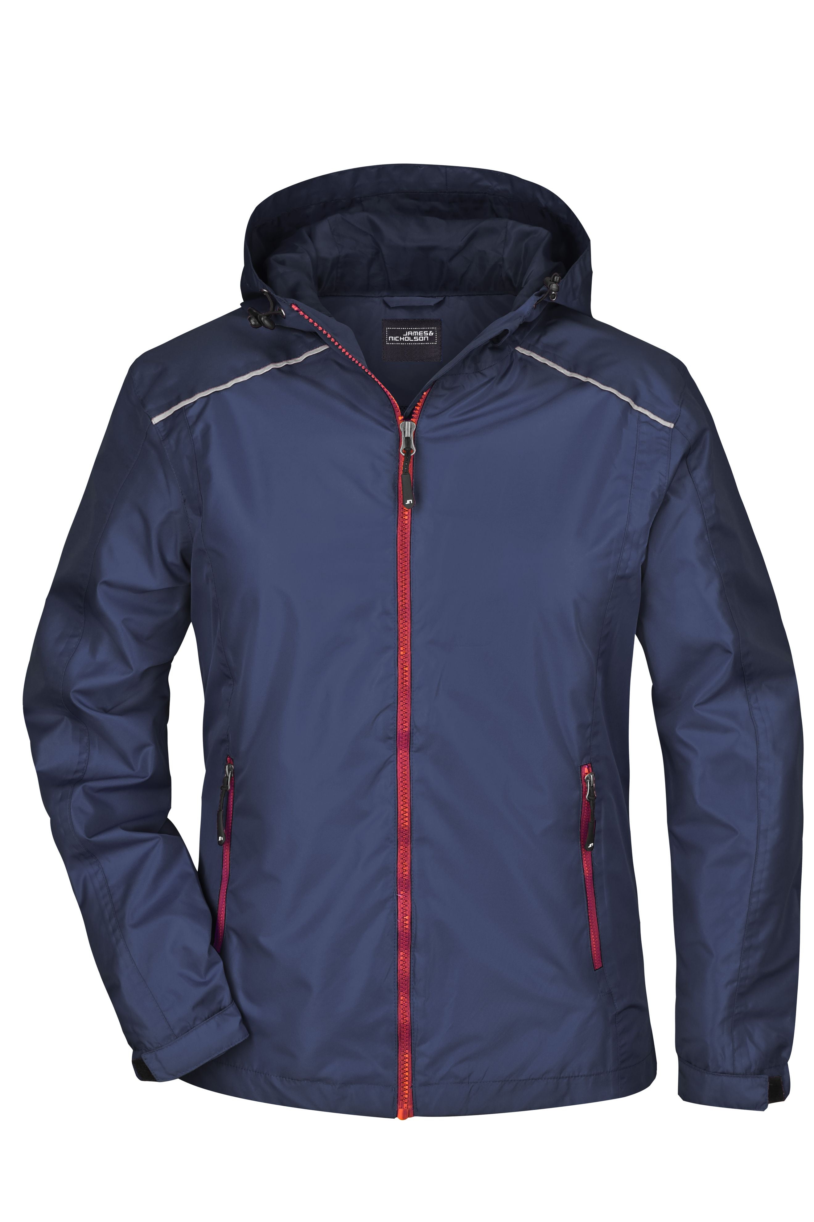 JN1117 - Ladies' Rain Jacket in navy/red Größe S von Daiber