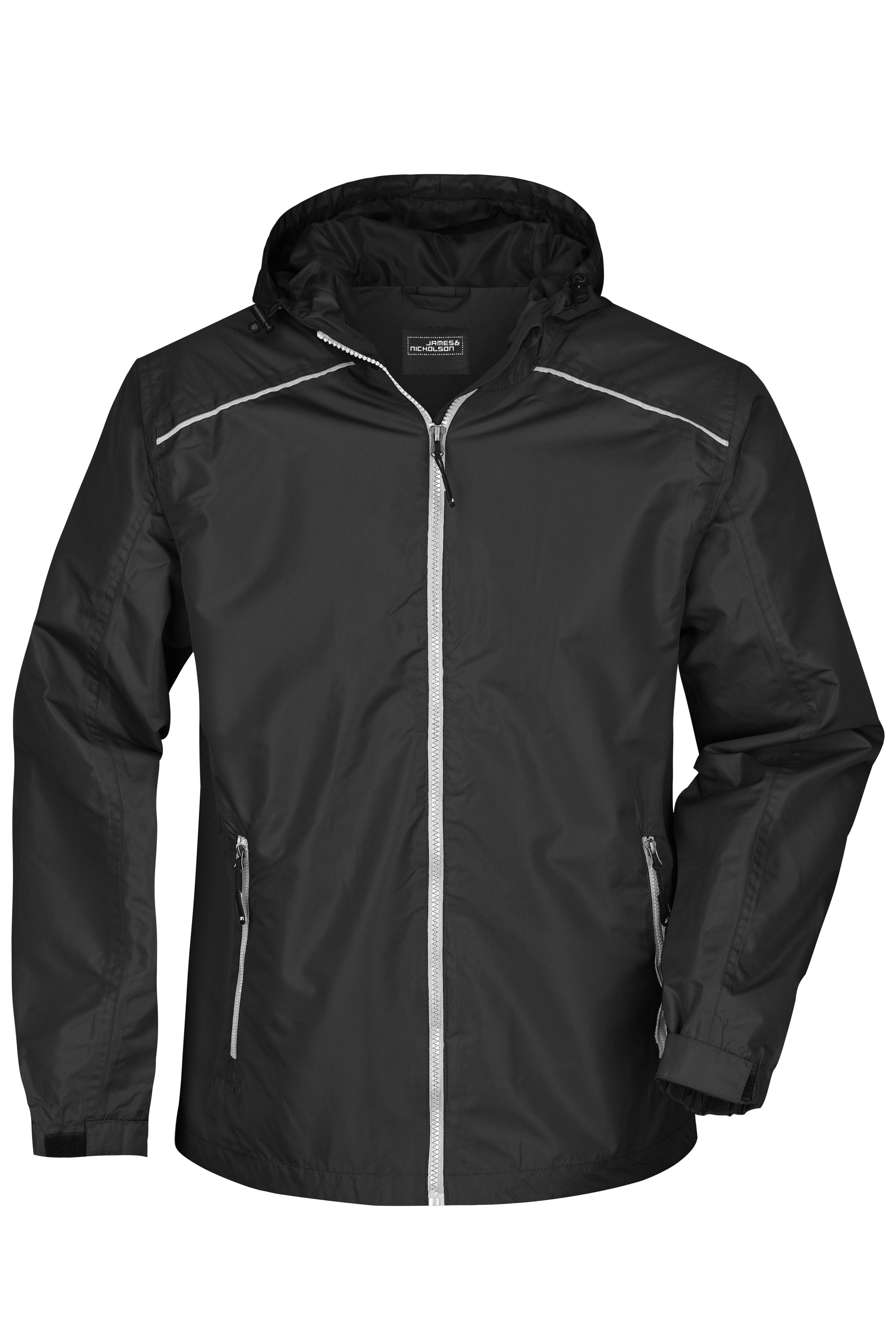 JN1118 - Men's Rain Jacket in black/silver Größe S von Daiber