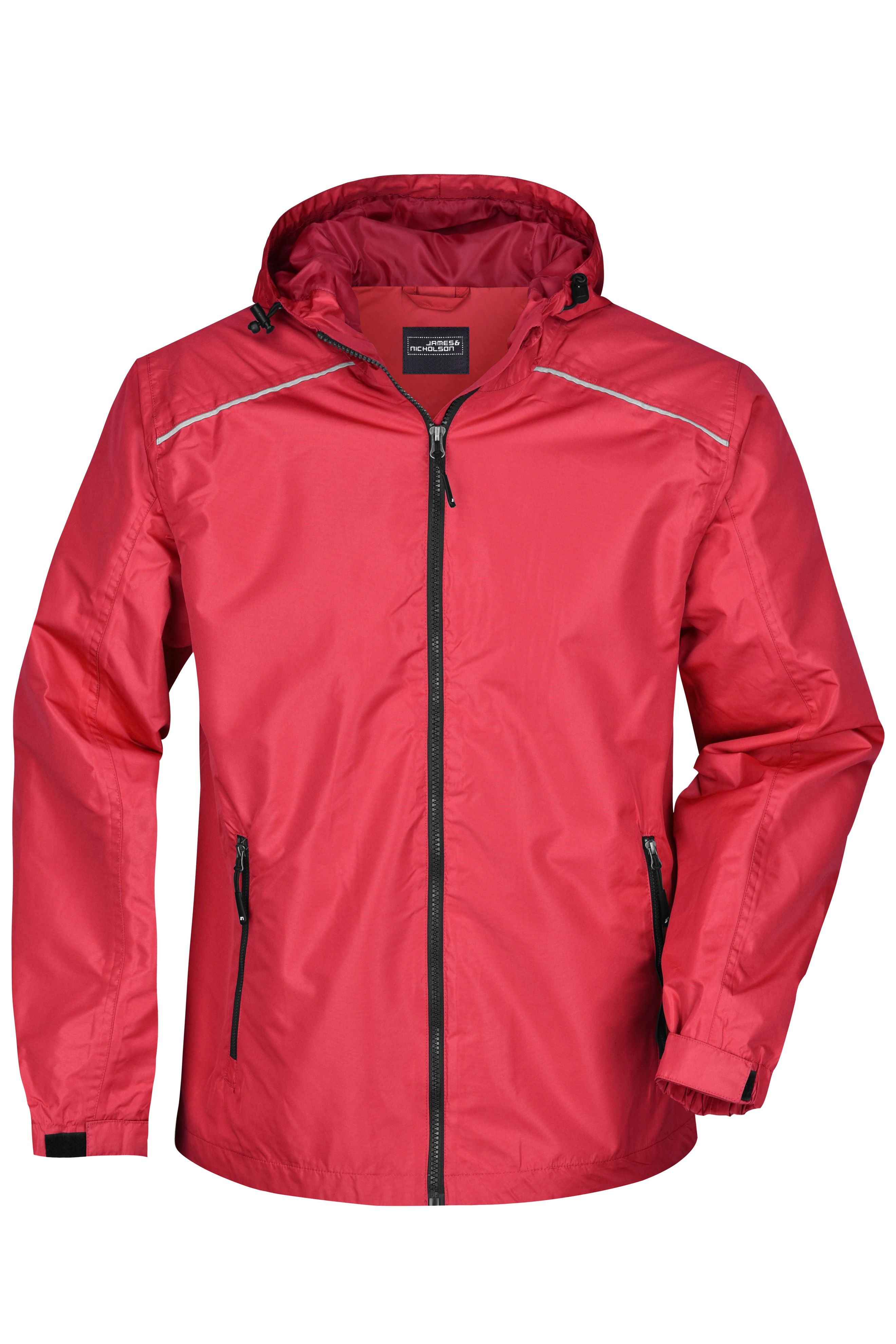 JN1118 - Men's Rain Jacket in red/black Größe S von Daiber