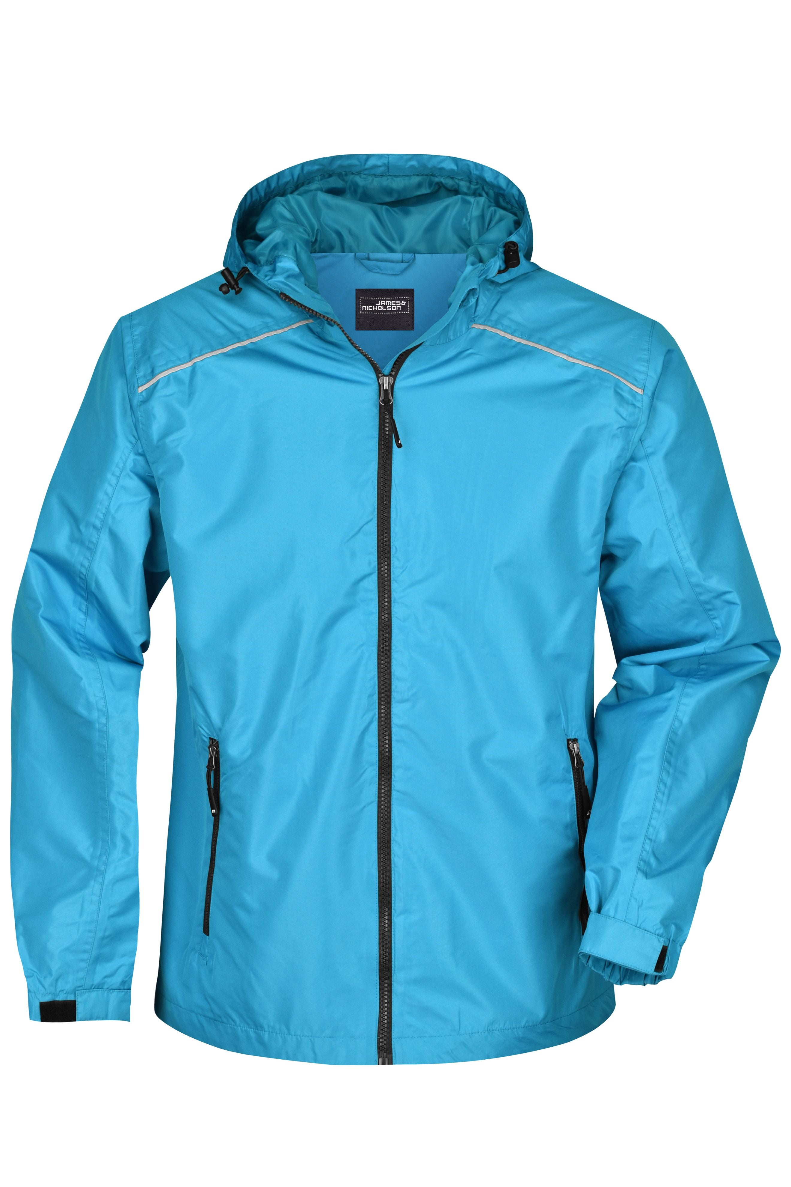 JN1118 - Men's Rain Jacket in turquoise/iron-grey Größe S von Daiber