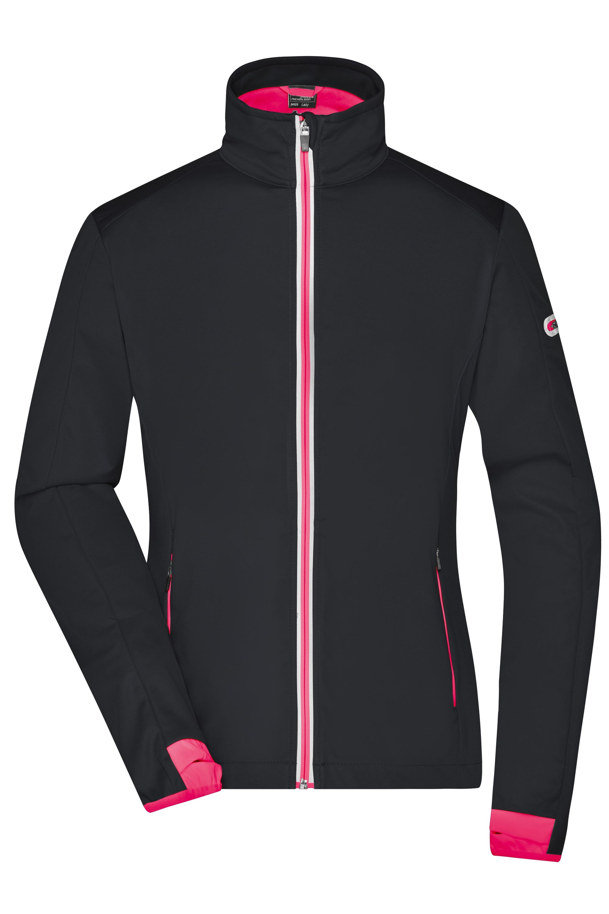 JN1125 - Ladies' Sports Softshell Jacket in black/light-red Größe S von Daiber