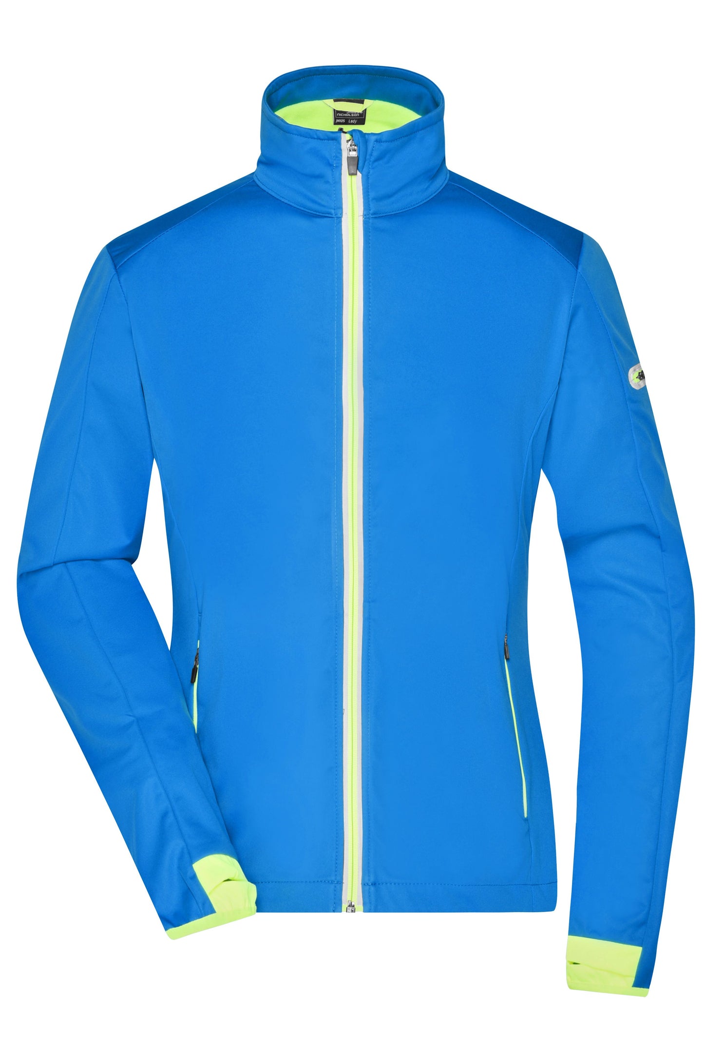 JN1125 - Ladies' Sports Softshell Jacket in bright-blue/bright-yellow Größe S von Daiber