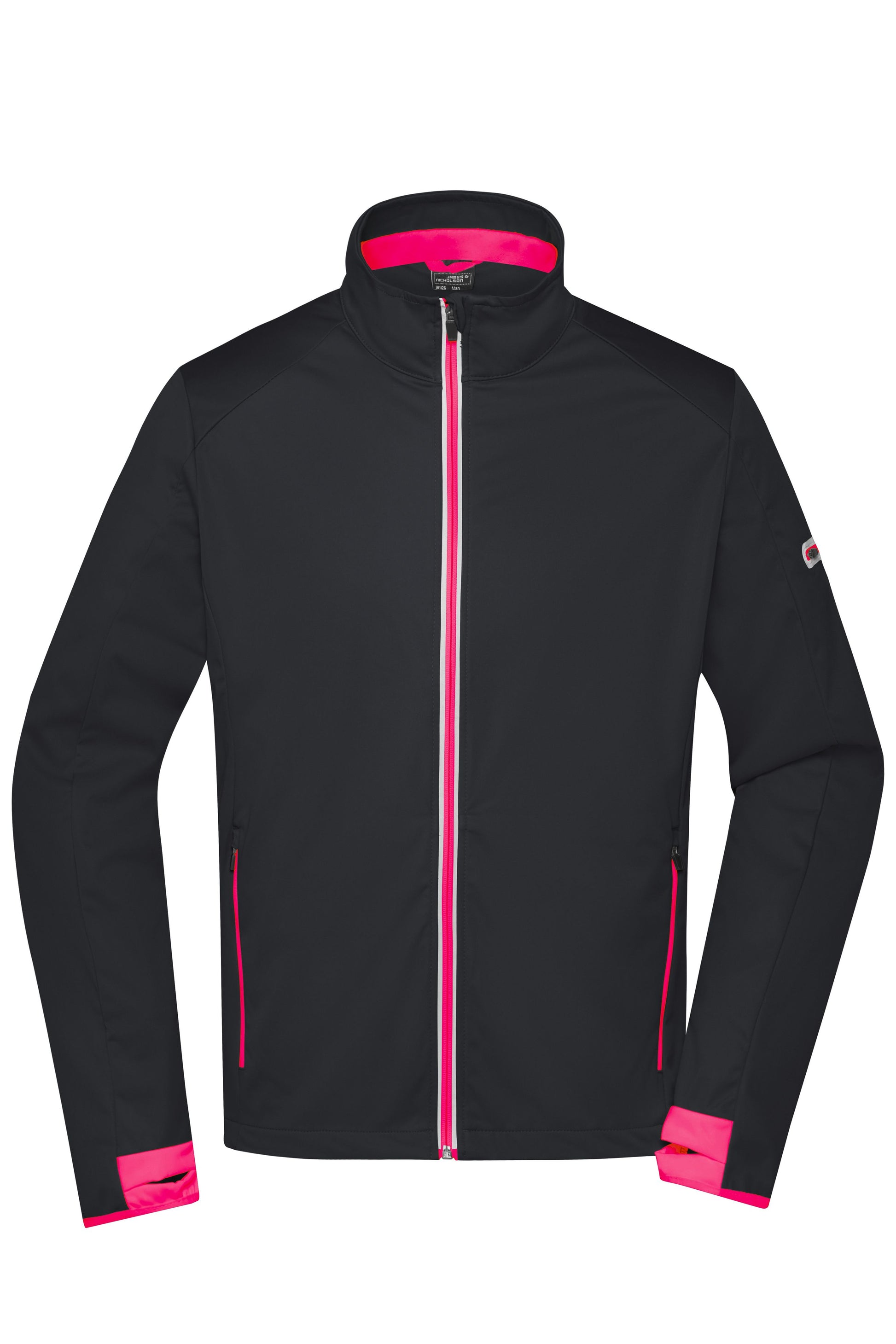 JN1126 - Men's Sports Softshell Jacket in black/light-red Größe S von Daiber