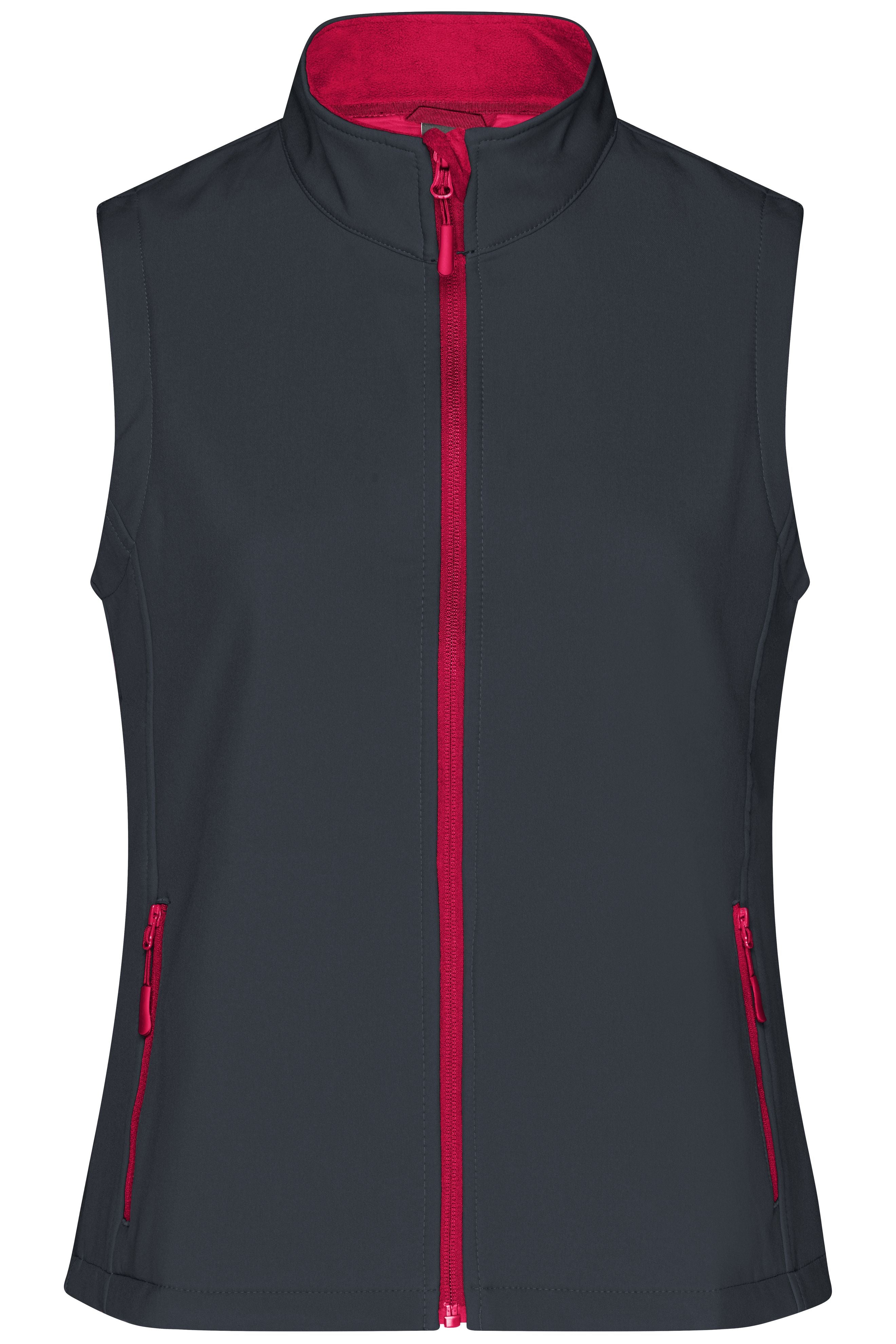 JN1127 - Ladies' Promo Softshell Vest in iron-grey/red Größe S von Daiber