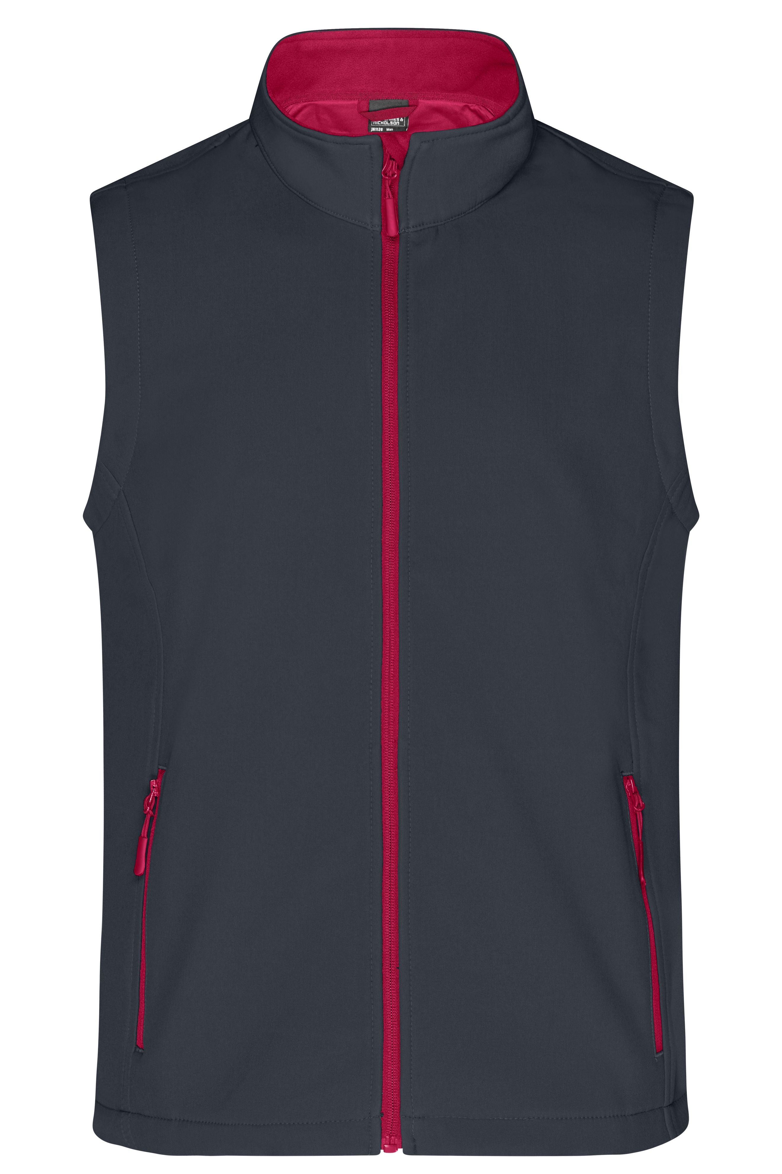 JN1128 - Men's Promo Softshell Vest in iron-grey/red Größe S von Daiber