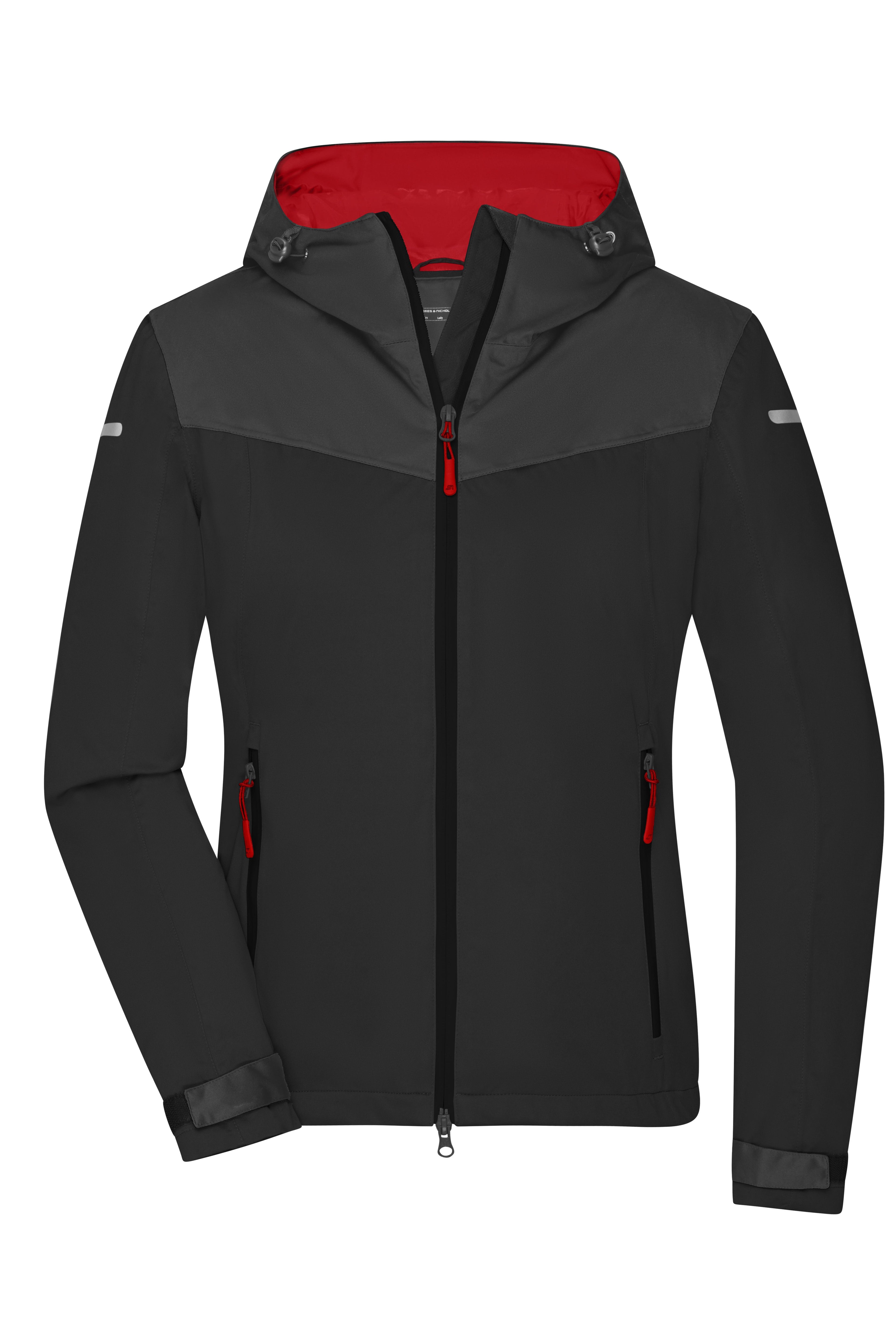 JN1179 - Ladies' Allweather Jacket in black/carbon/light-red Größe XS von Daiber