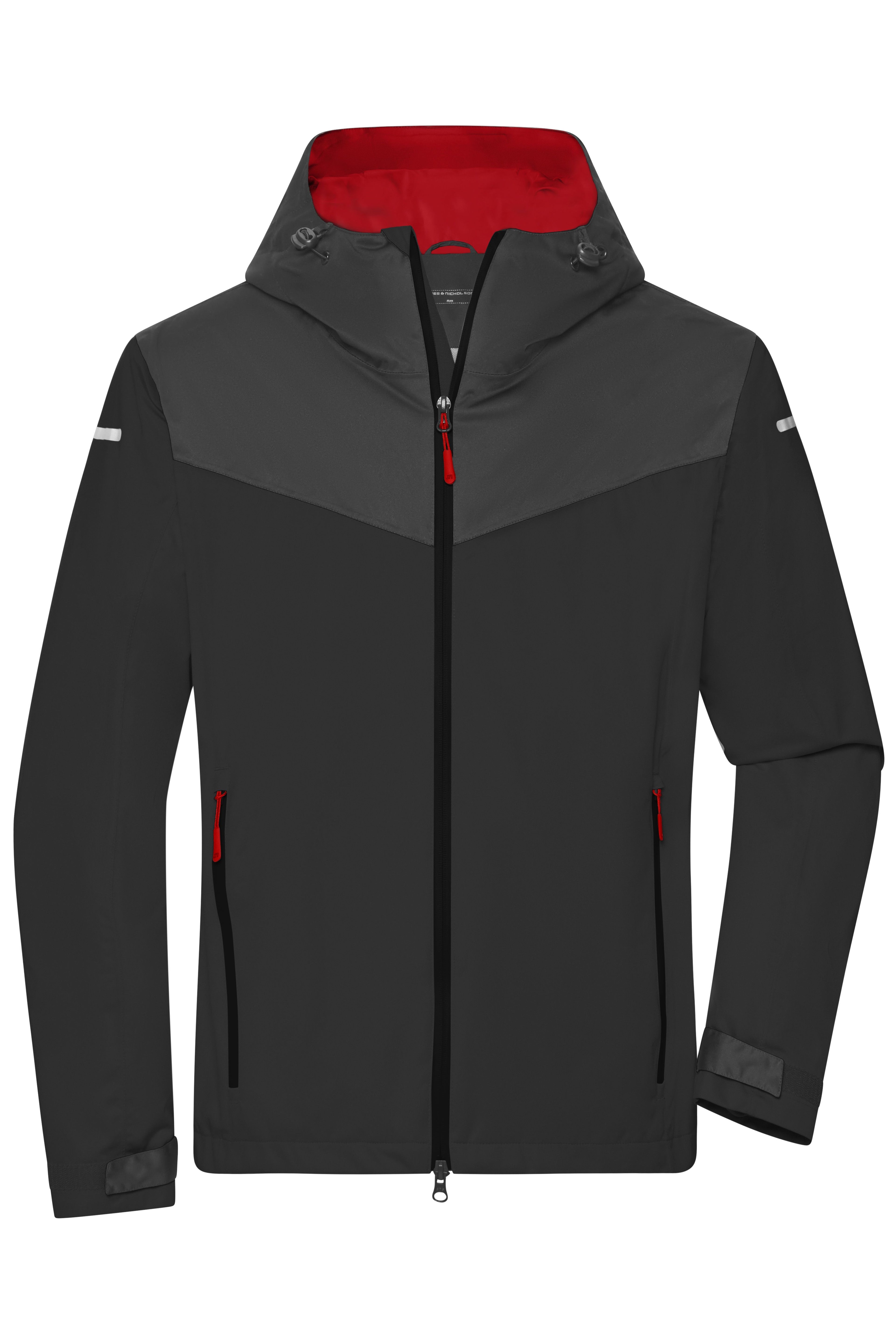 JN1180 - Men's Allweather Jacket in black/carbon/light-red Größe S von Daiber