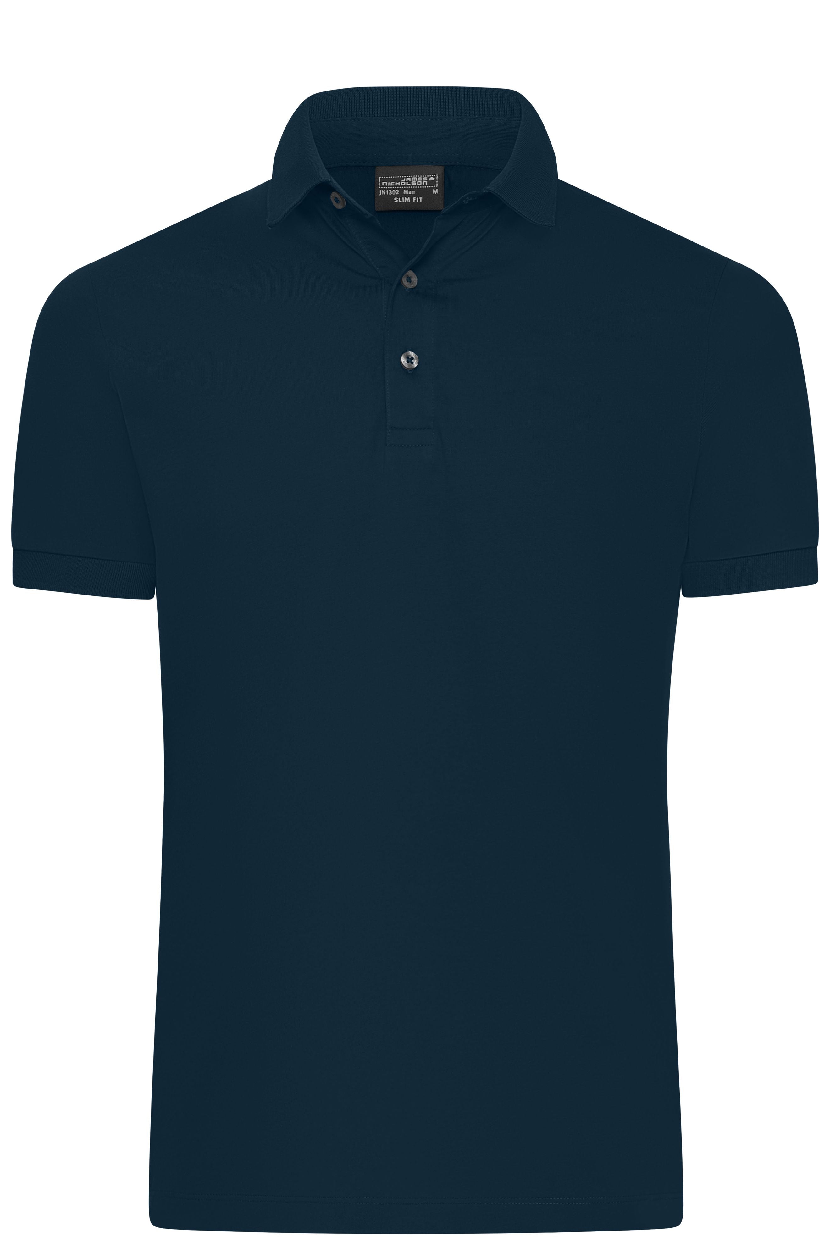JN1302 - Men's Mercerised Polo Slim Fit in navy Größe S von Daiber