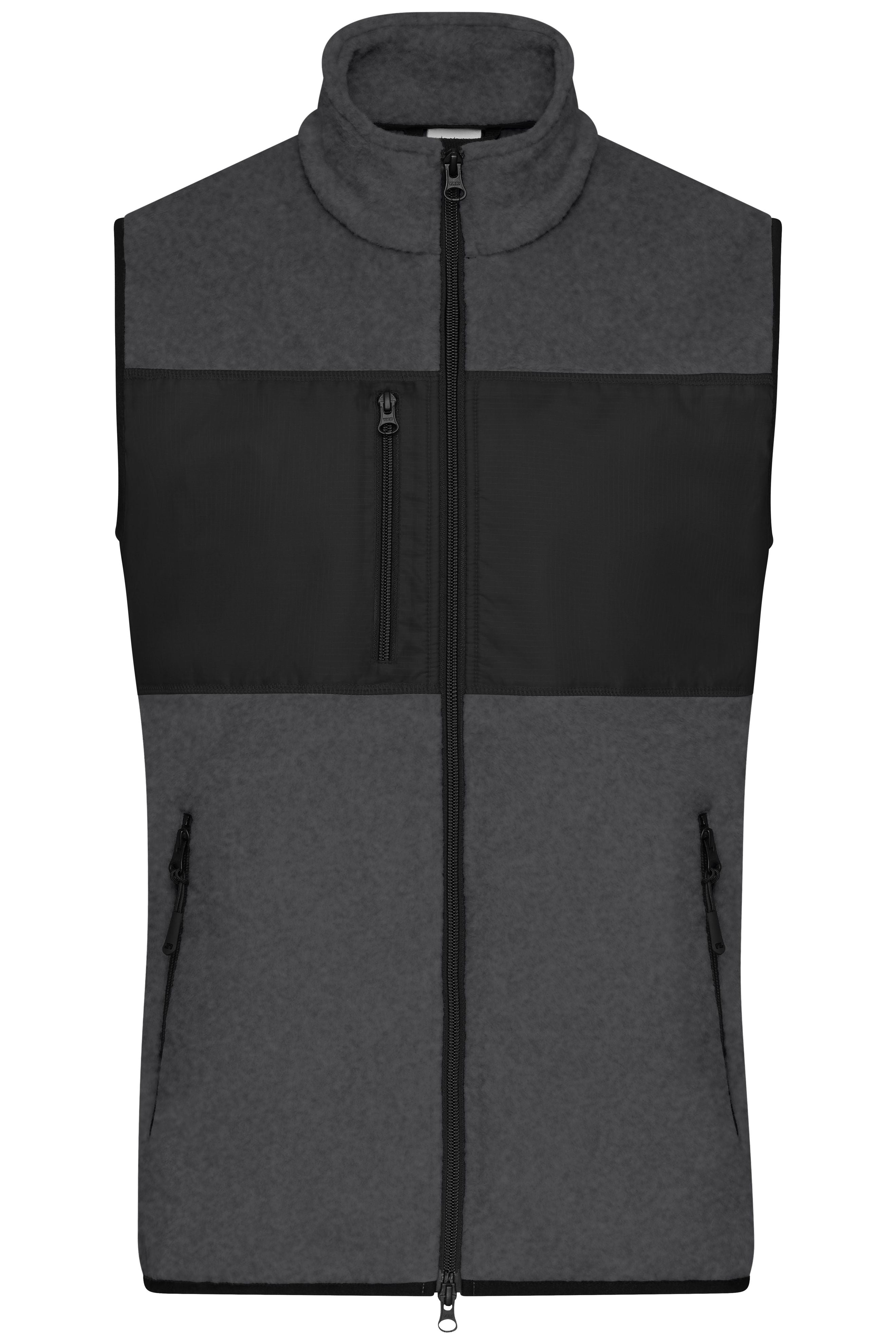 JN1310 - Men's Fleece Vest in dark-melange/black Größe S von Daiber
