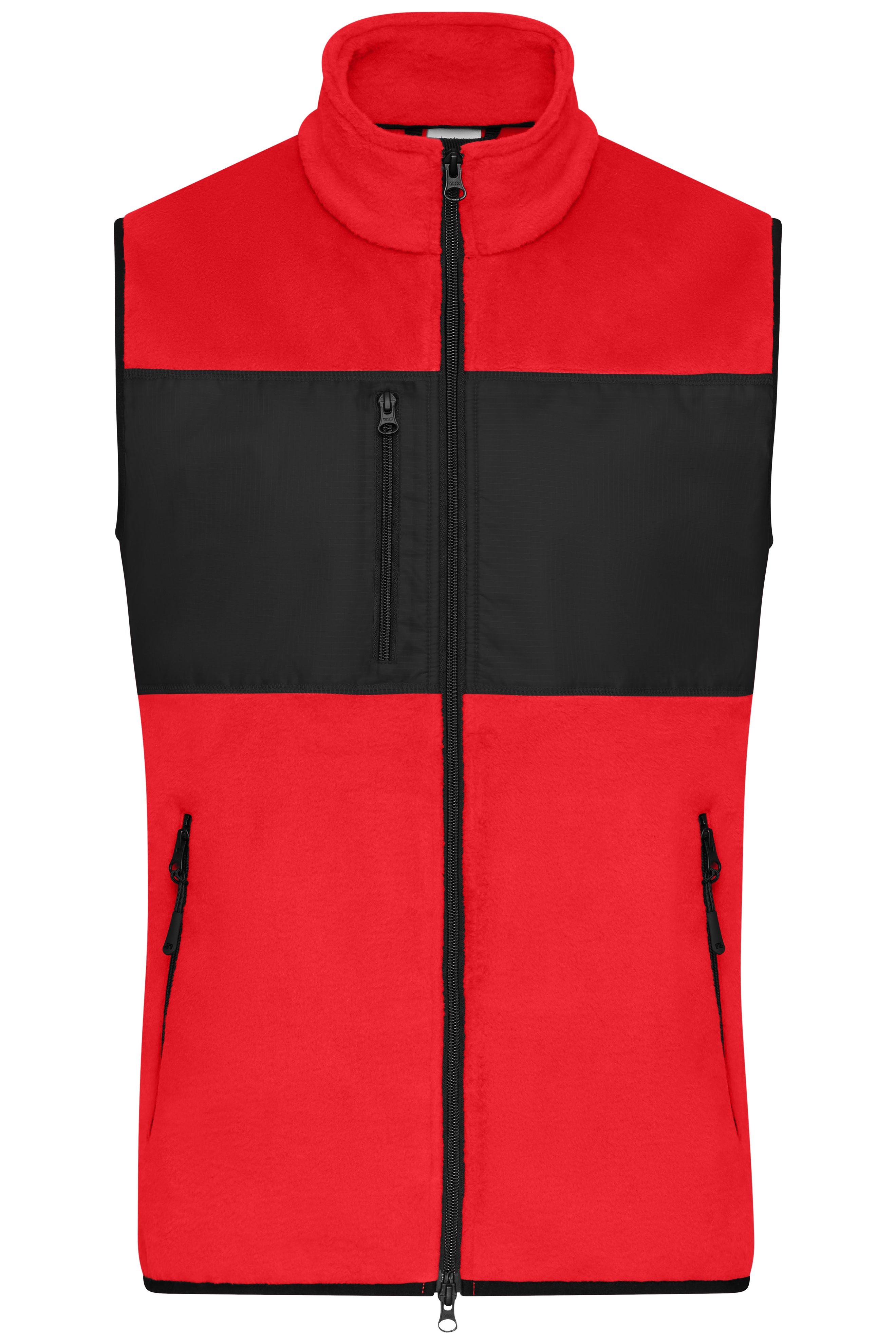 JN1310 - Men's Fleece Vest in red/black Größe S von Daiber