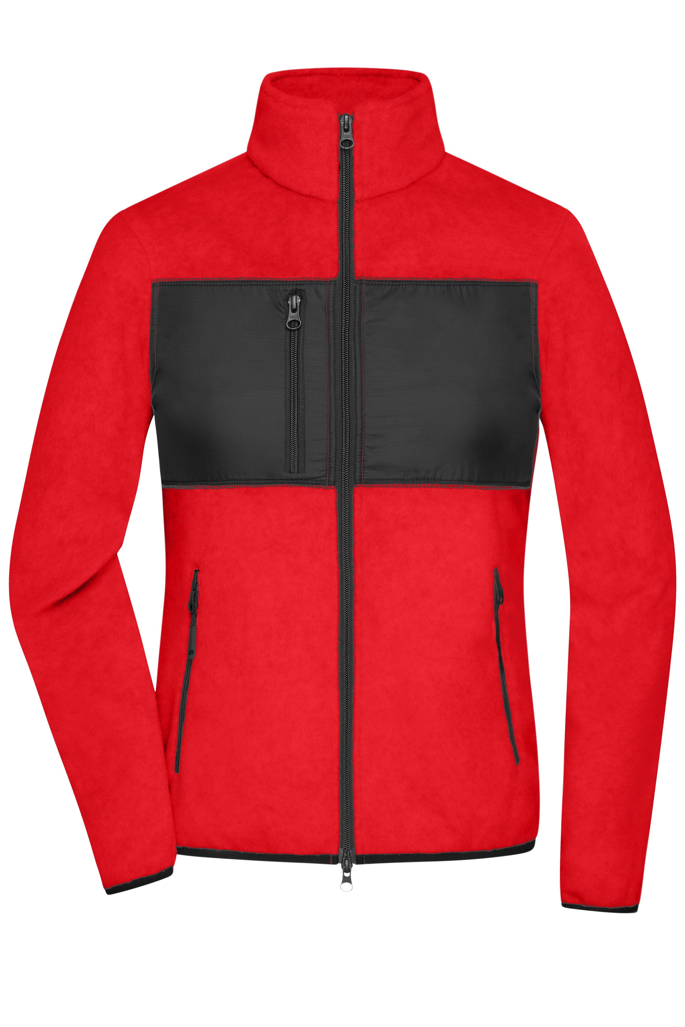 JN1311 - Ladies' Fleece Jacket in red/black Größe XS von Daiber