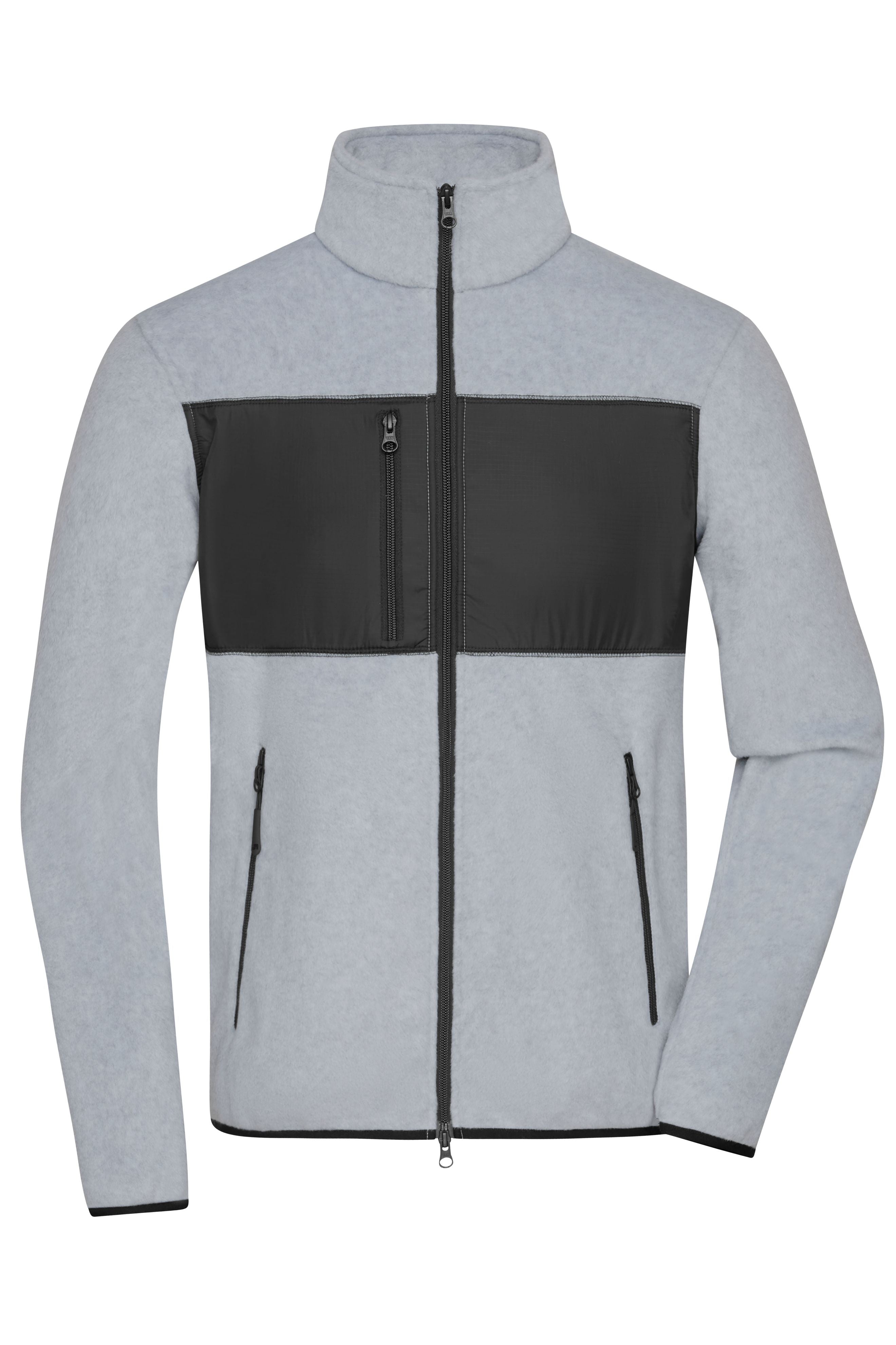 JN1312 - Men's Fleece Jacket in light-melange/black Größe S von Daiber
