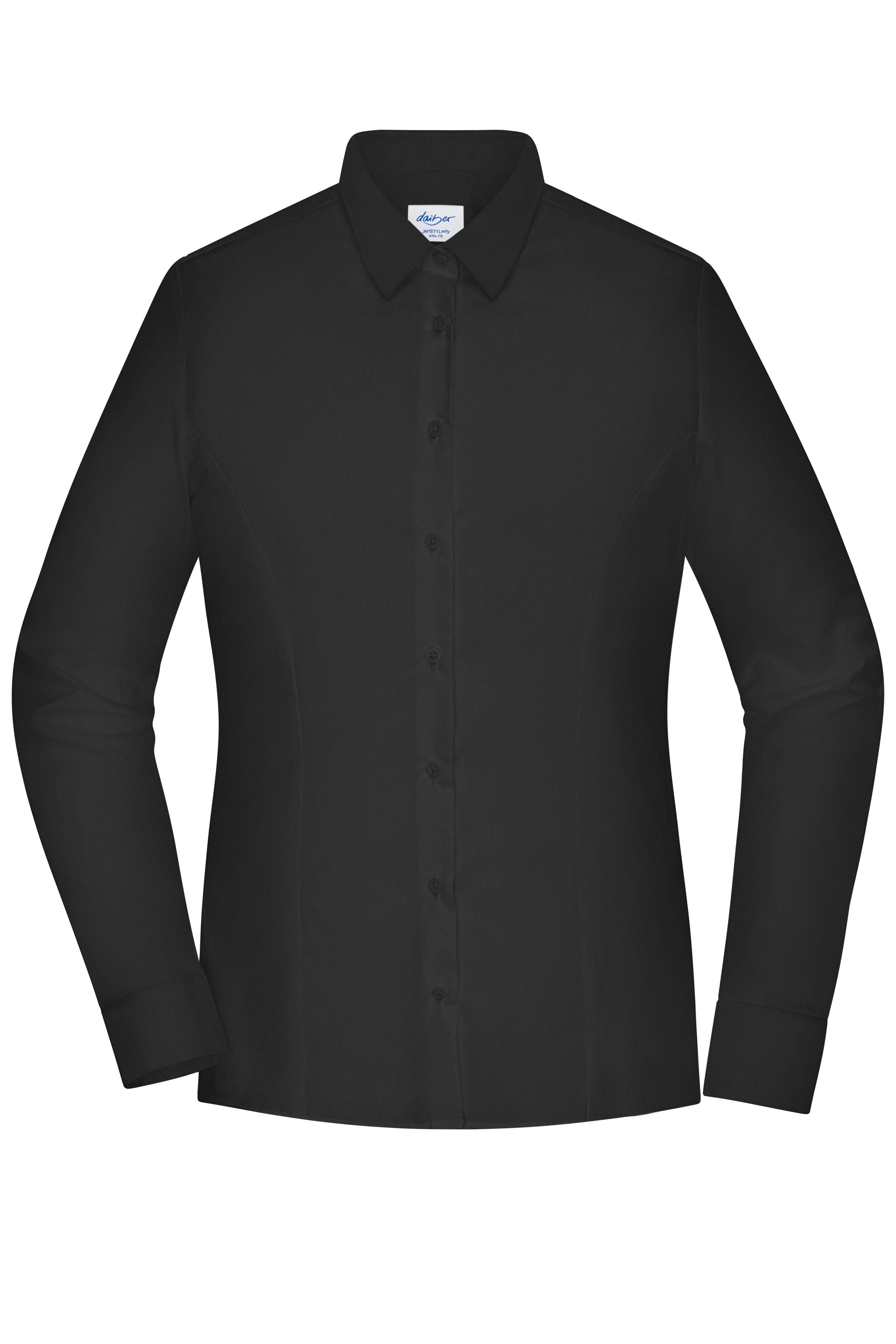JN1371 - Ladies' Shirt - SLIM FIT - in black Größe XS von Daiber