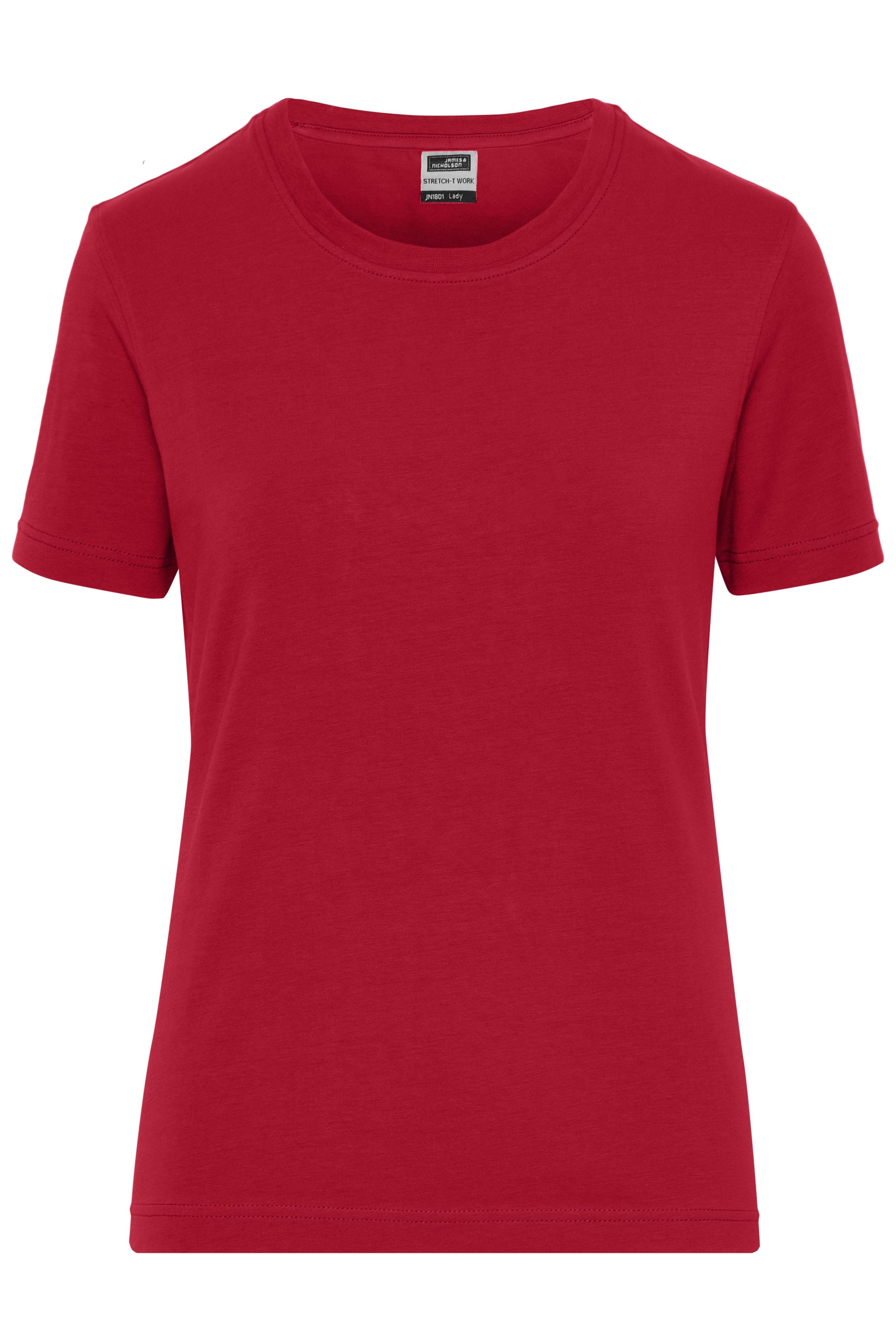 JN1801 - Ladies' BIO Stretch-T Work - SOLID - in red Größe XS von Daiber