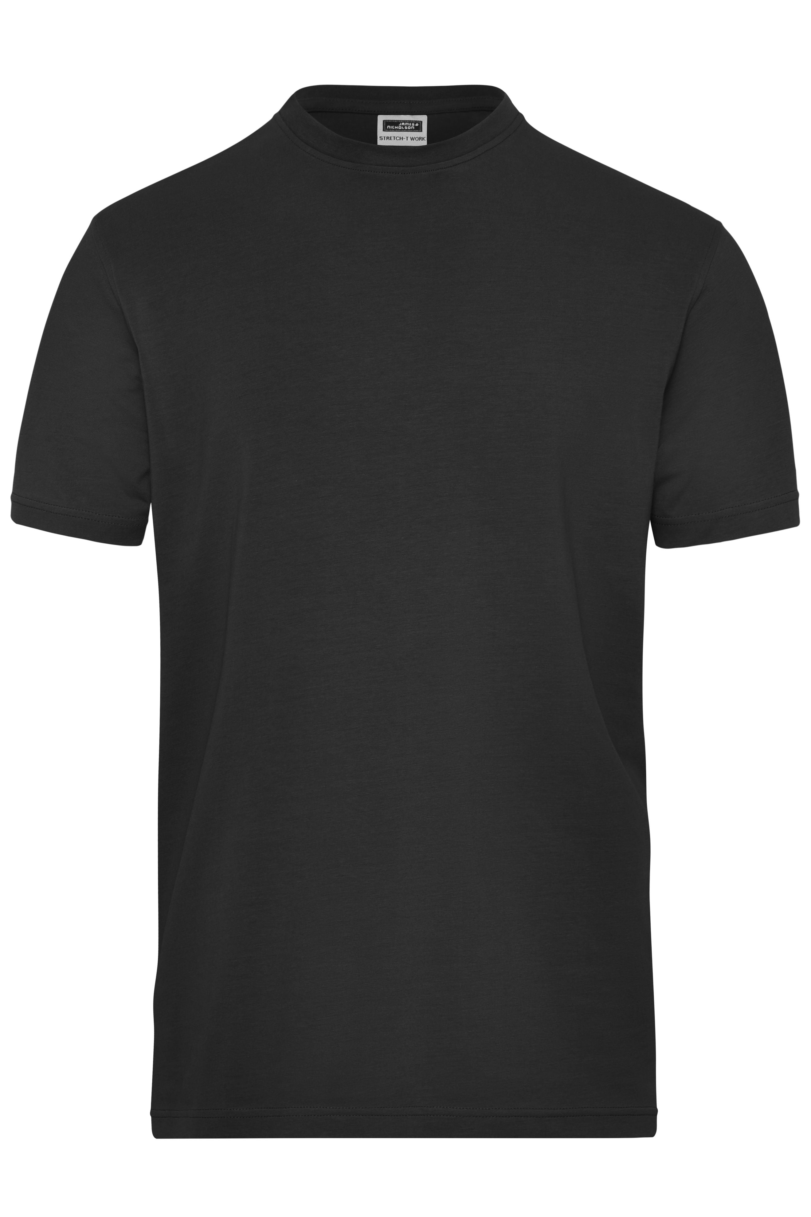 JN1802 - Men's BIO Stretch-T Work - SOLID - in black Größe XS von Daiber