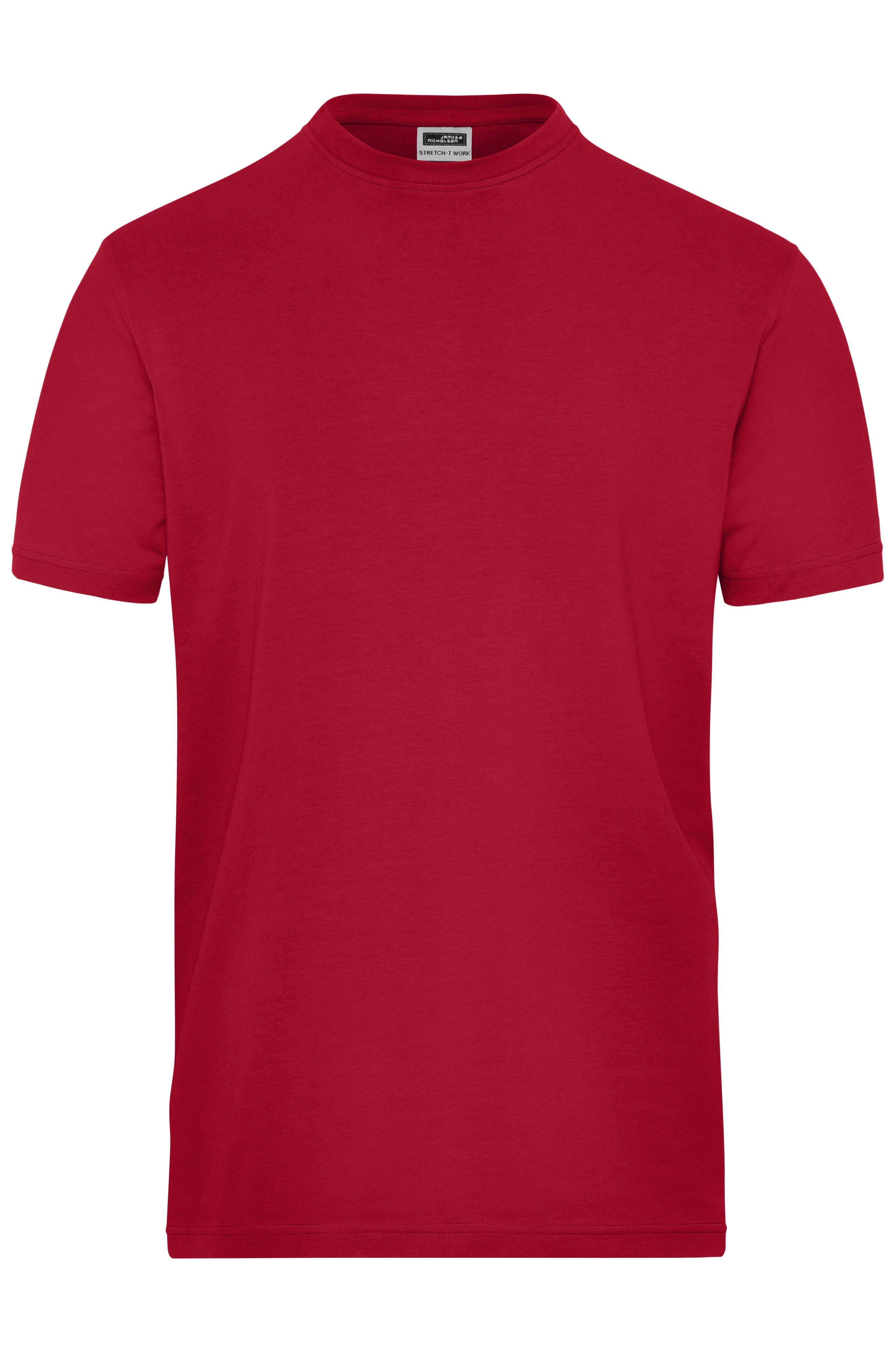 JN1802 - Men's BIO Stretch-T Work - SOLID - in red Größe XS von Daiber