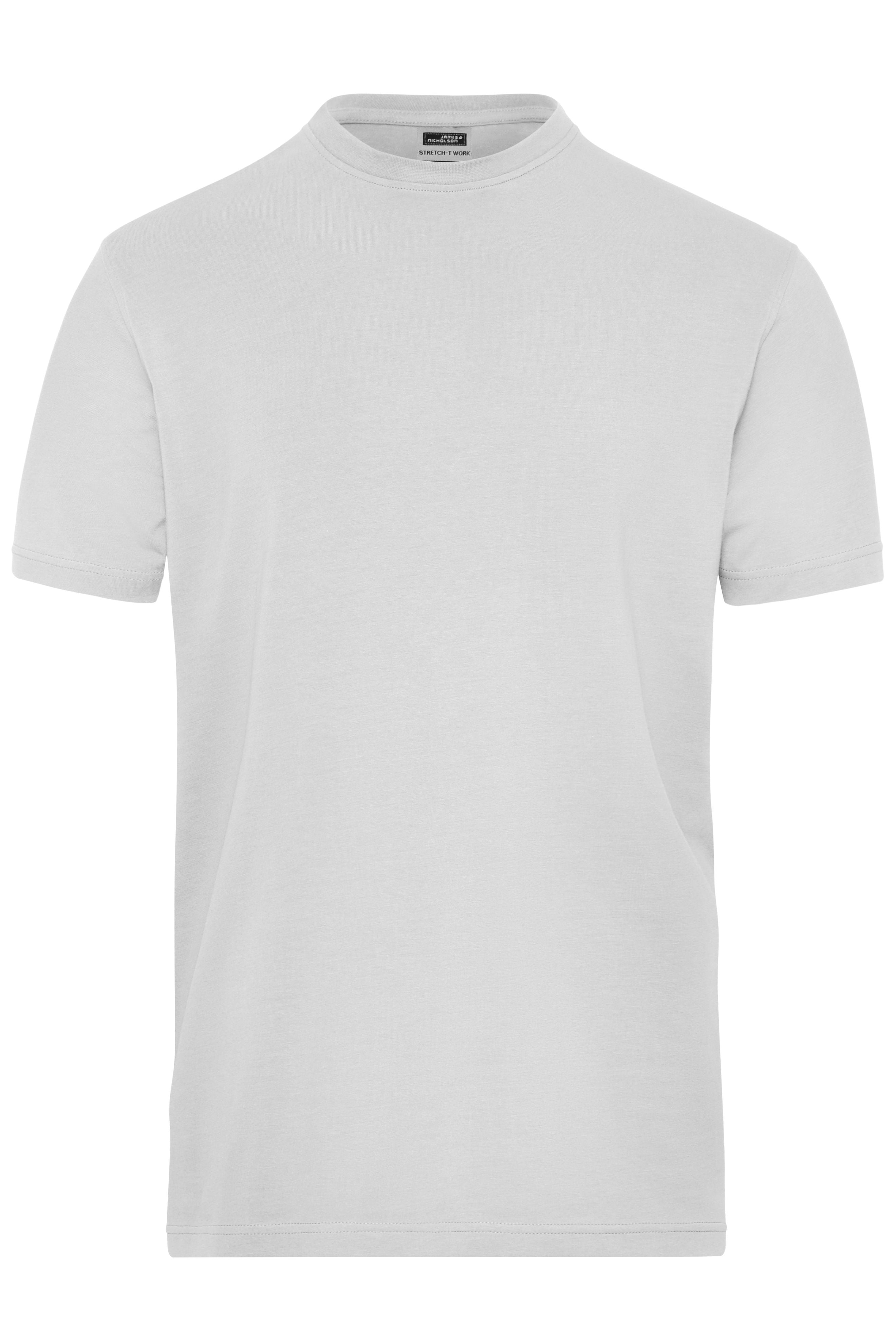 JN1802 - Men's BIO Stretch-T Work - SOLID - in white Größe XS von Daiber