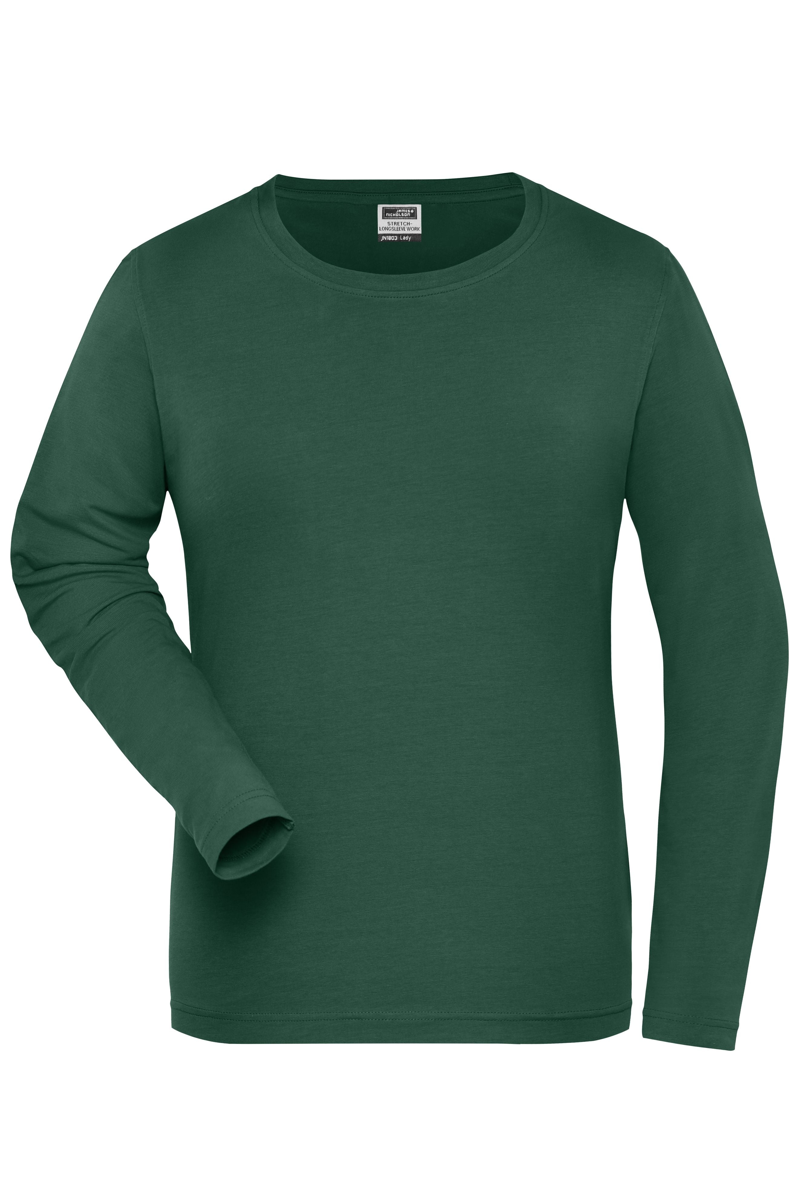 JN1803 - Ladies' BIO Stretch-Longsleeve Work - SOLID - in dark-green Größe XS von Daiber