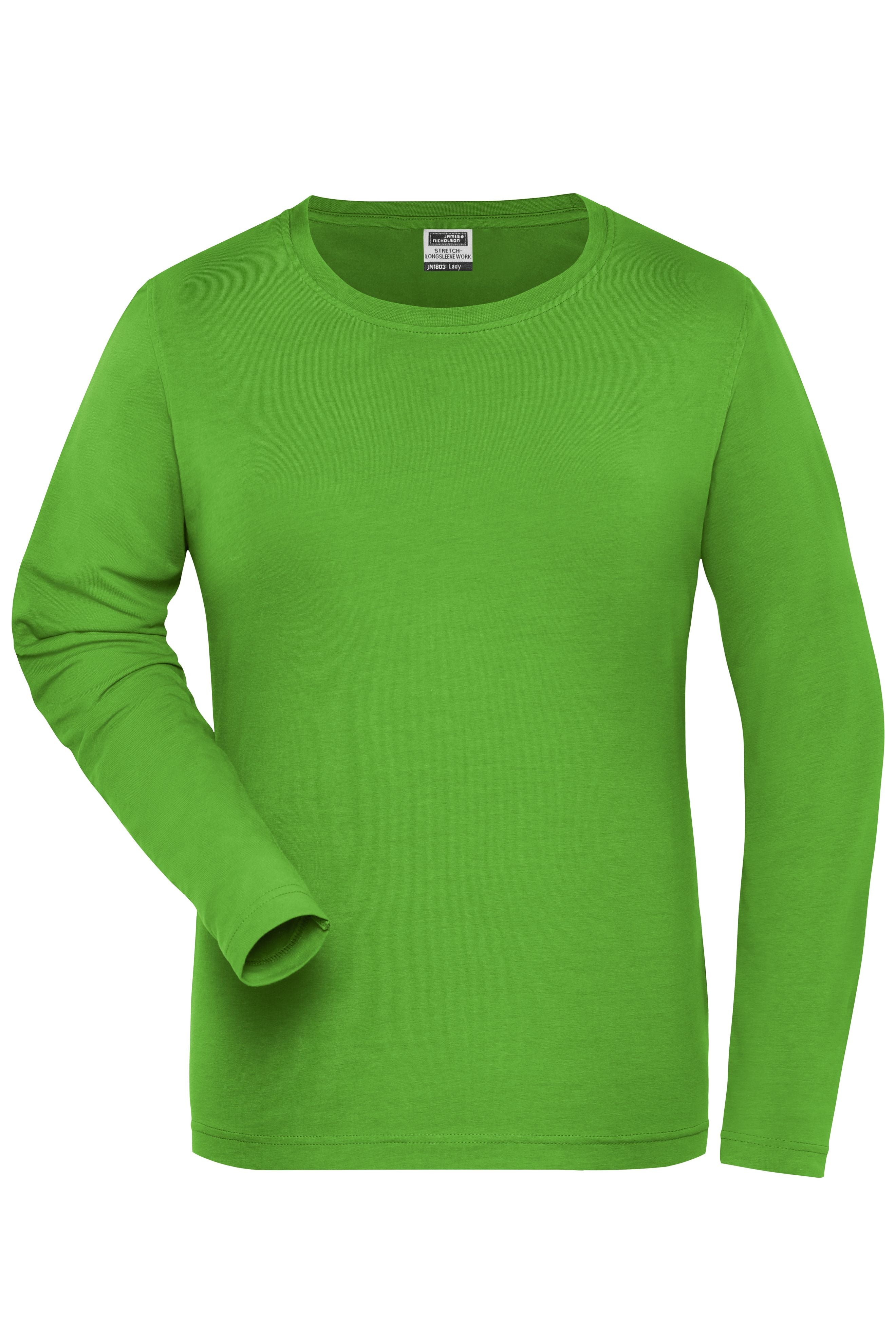 JN1803 - Ladies' BIO Stretch-Longsleeve Work - SOLID - in lime-green Größe XS von Daiber