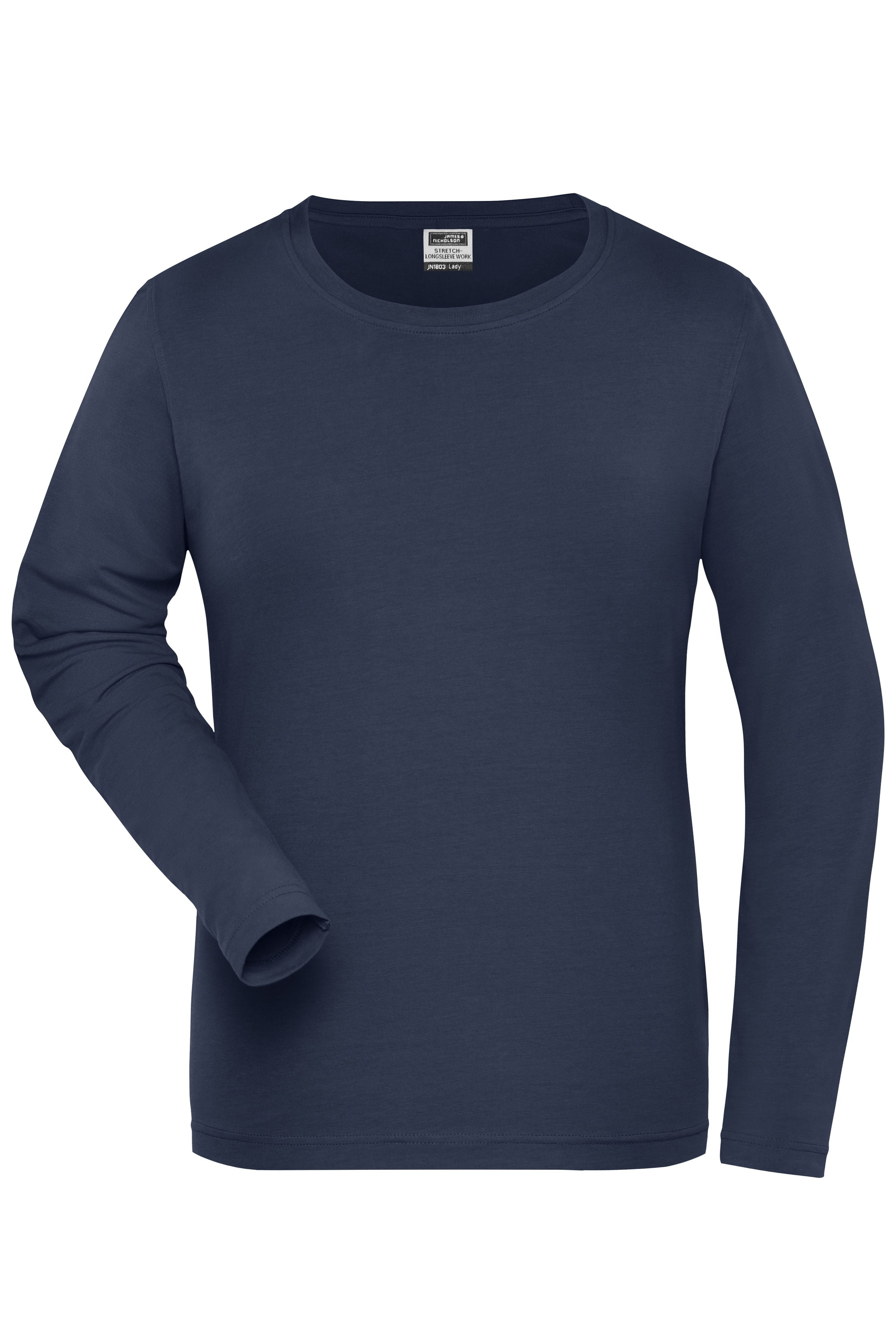 JN1803 - Ladies' BIO Stretch-Longsleeve Work - SOLID - in navy Größe XS von Daiber