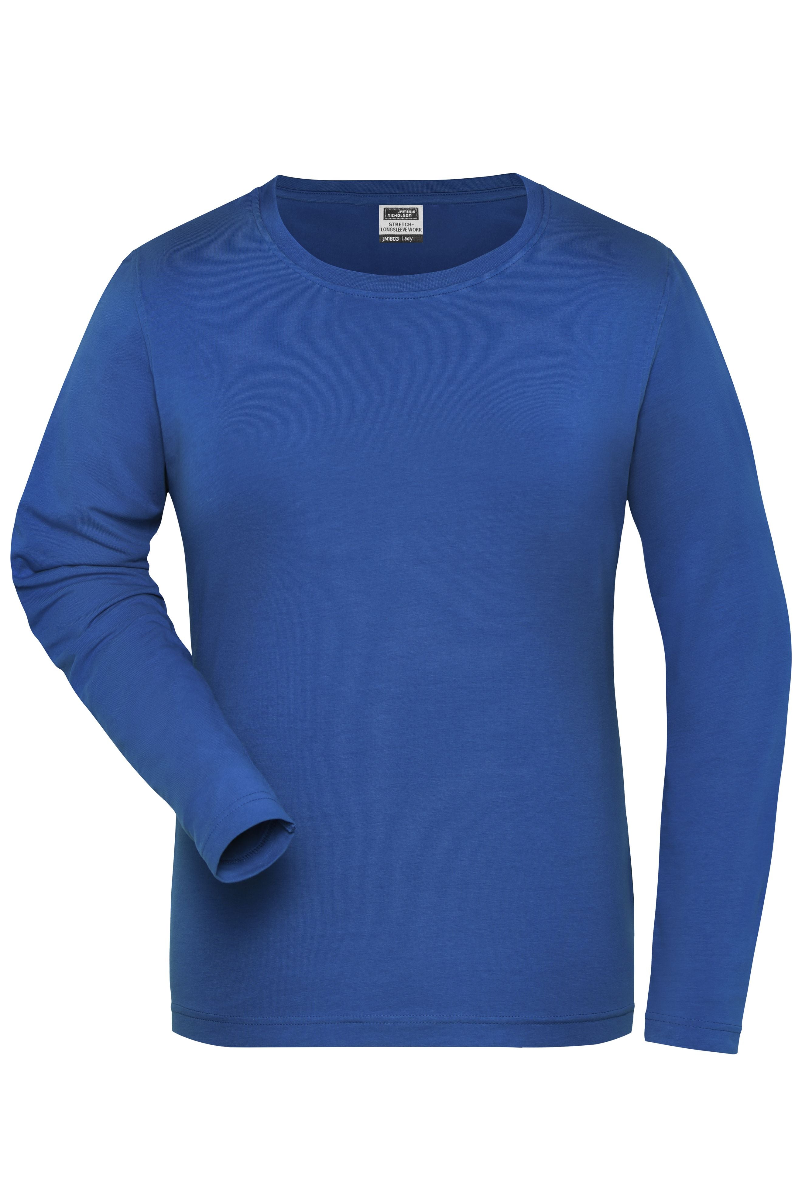 JN1803 - Ladies' BIO Stretch-Longsleeve Work - SOLID - in royal Größe XS von Daiber