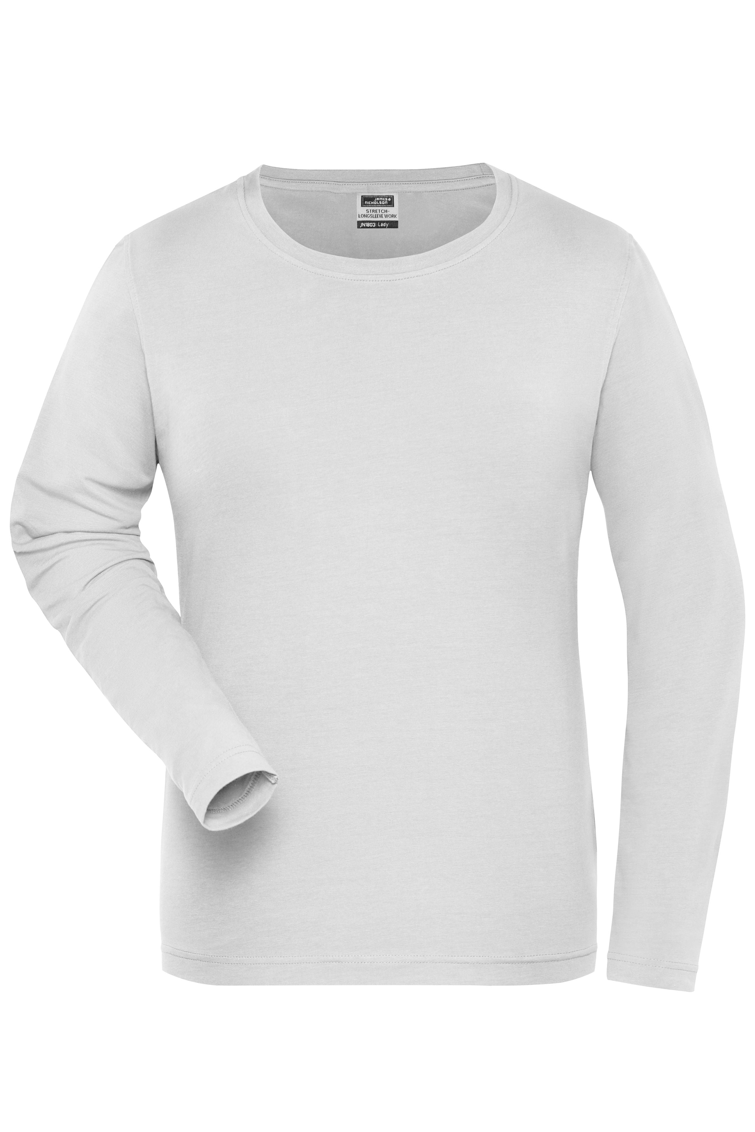 JN1803 - Ladies' BIO Stretch-Longsleeve Work - SOLID - in white Größe XS von Daiber