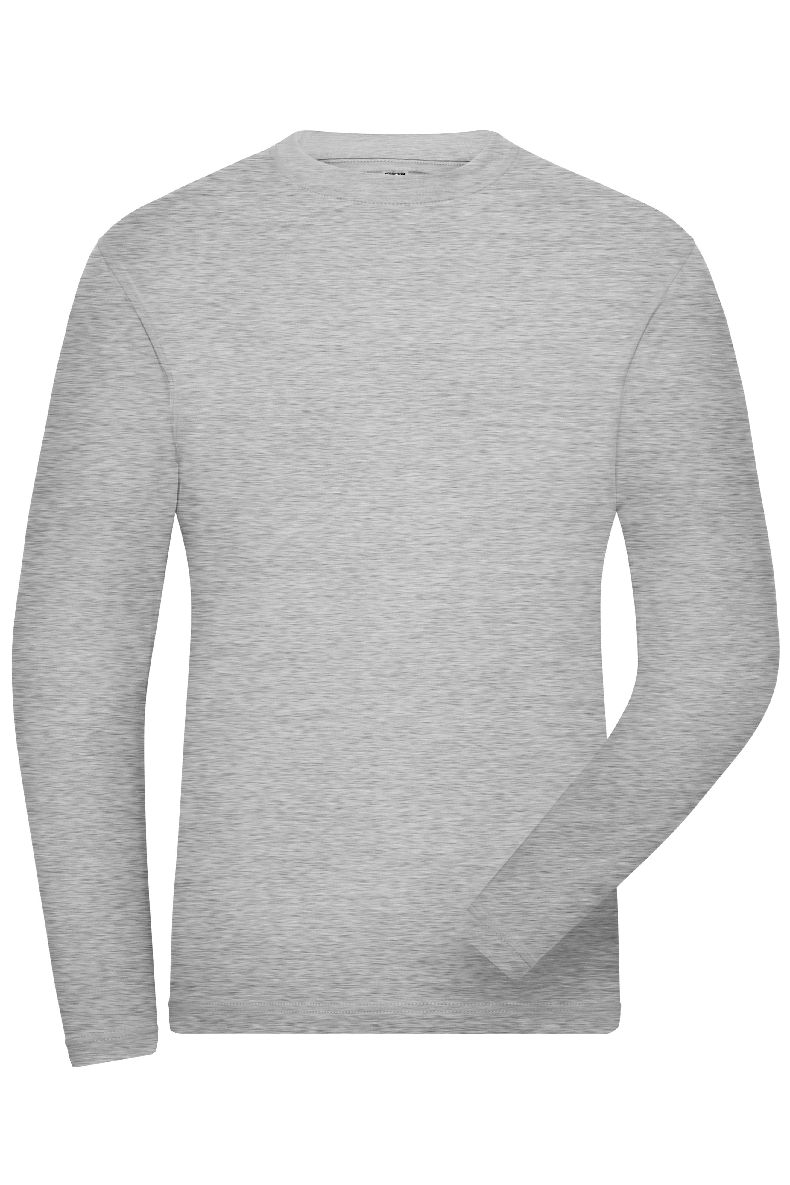 JN1804 - Men's BIO Stretch-Longsleeve Work - SOLID - in grey-heather Größe XS von Daiber