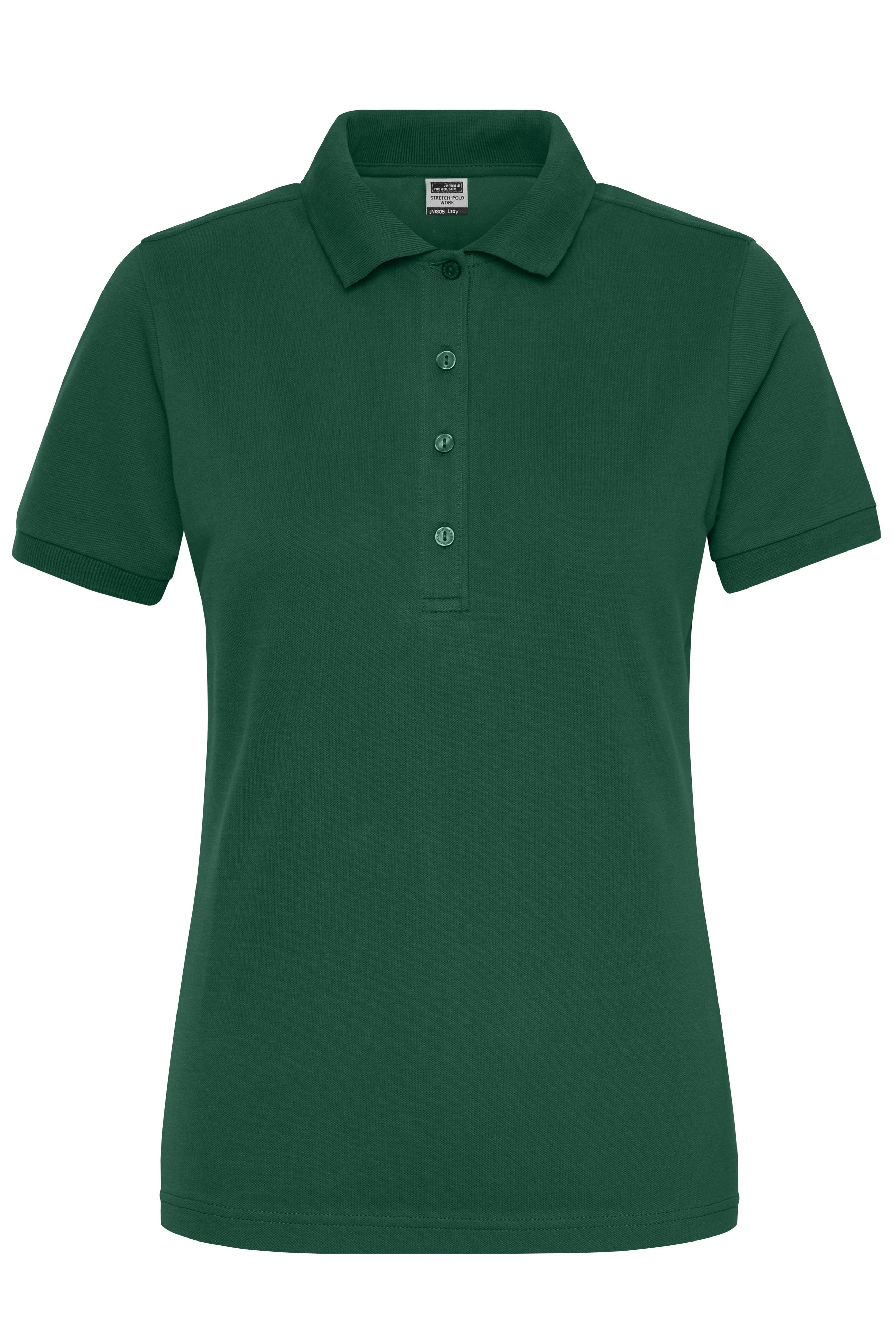 JN1805 - Ladies' BIO Stretch-Polo Work - SOLID - in dark-green Größe XS von Daiber