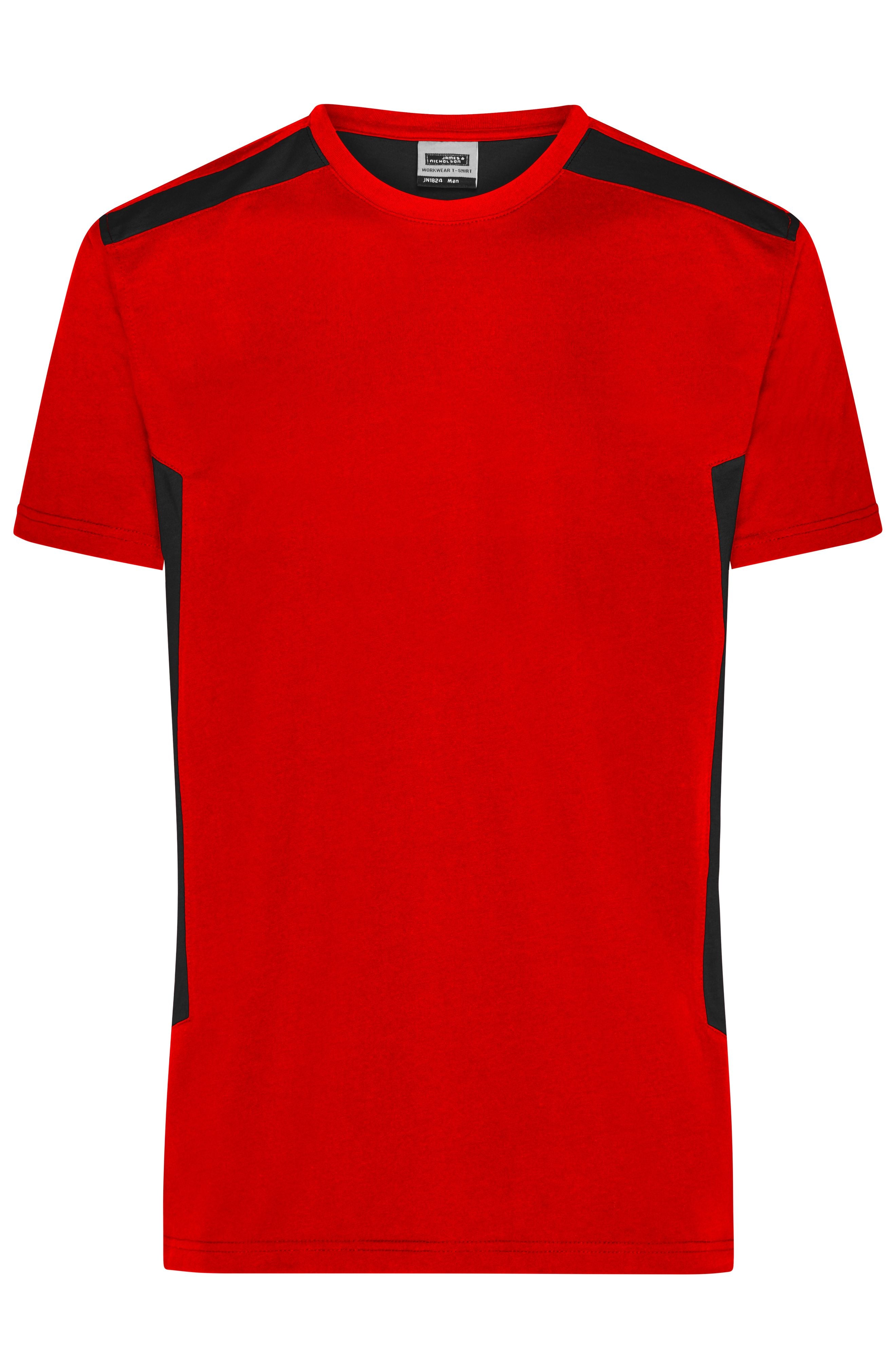 JN1824 - Men's Workwear T-Shirt - STRONG - in red/black Größe XS von Daiber