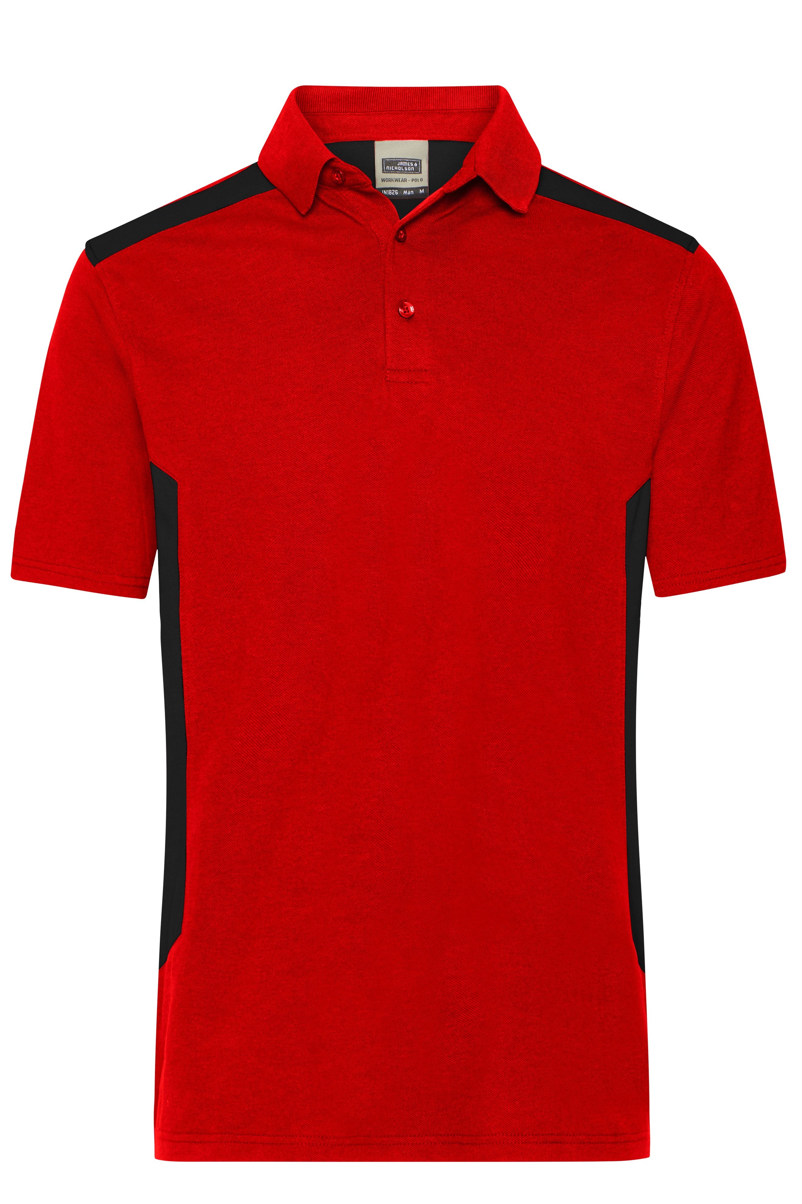 JN1826 - Men's Workwear Polo - STRONG - in red/black Größe XS von Daiber