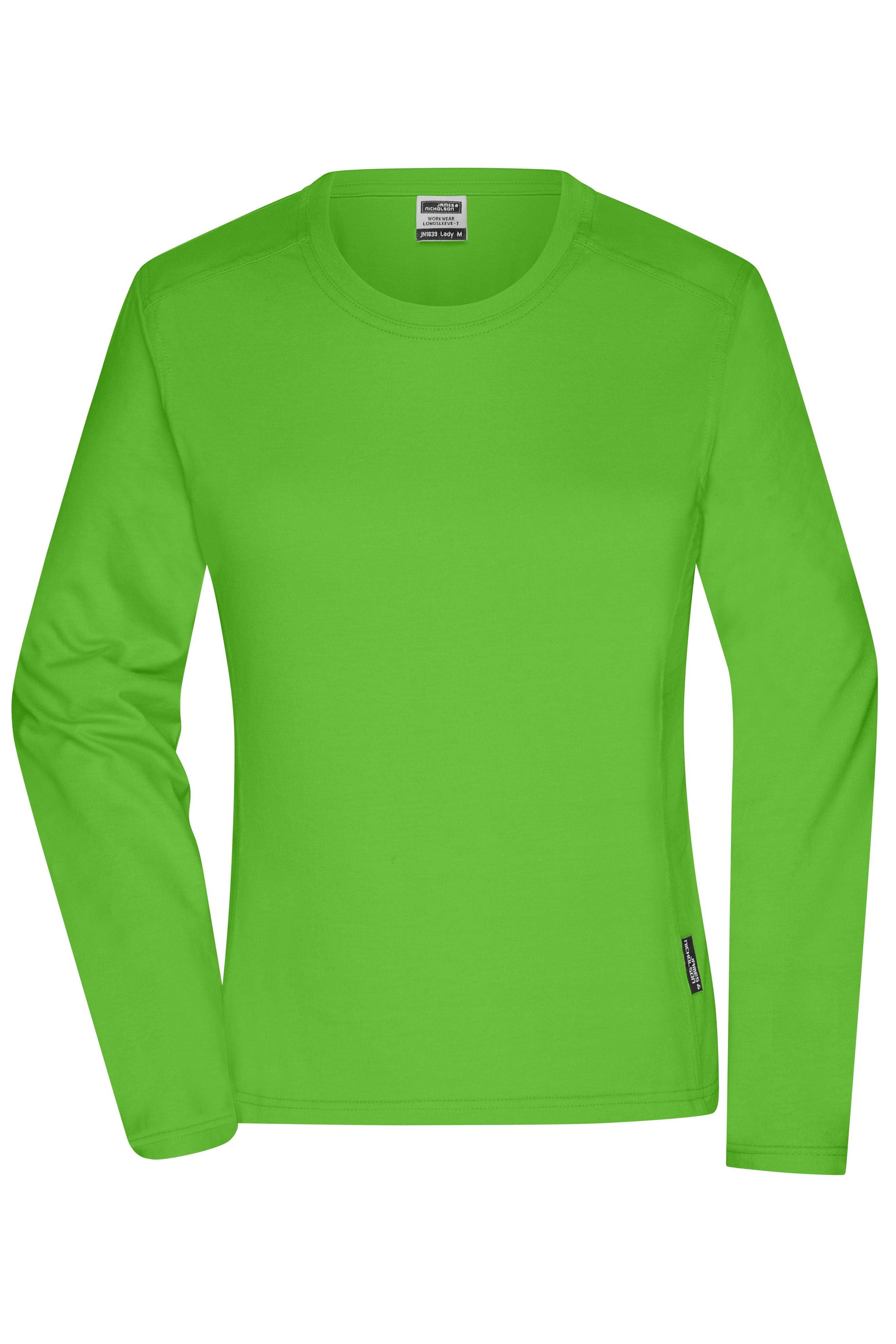 JN1839 - Ladies' Workwear-Longsleeve-T in lime-green Größe XS von Daiber