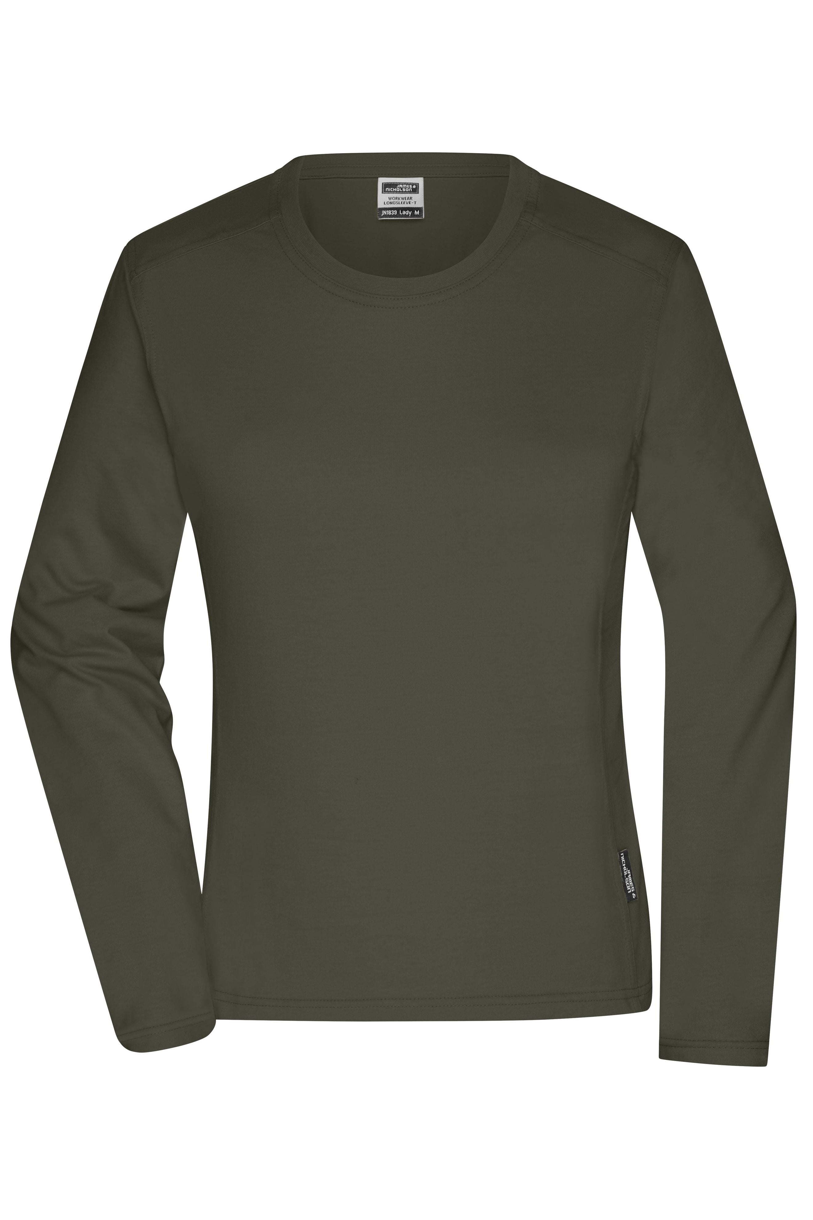 JN1839 - Ladies' Workwear-Longsleeve-T in olive Größe XS von Daiber