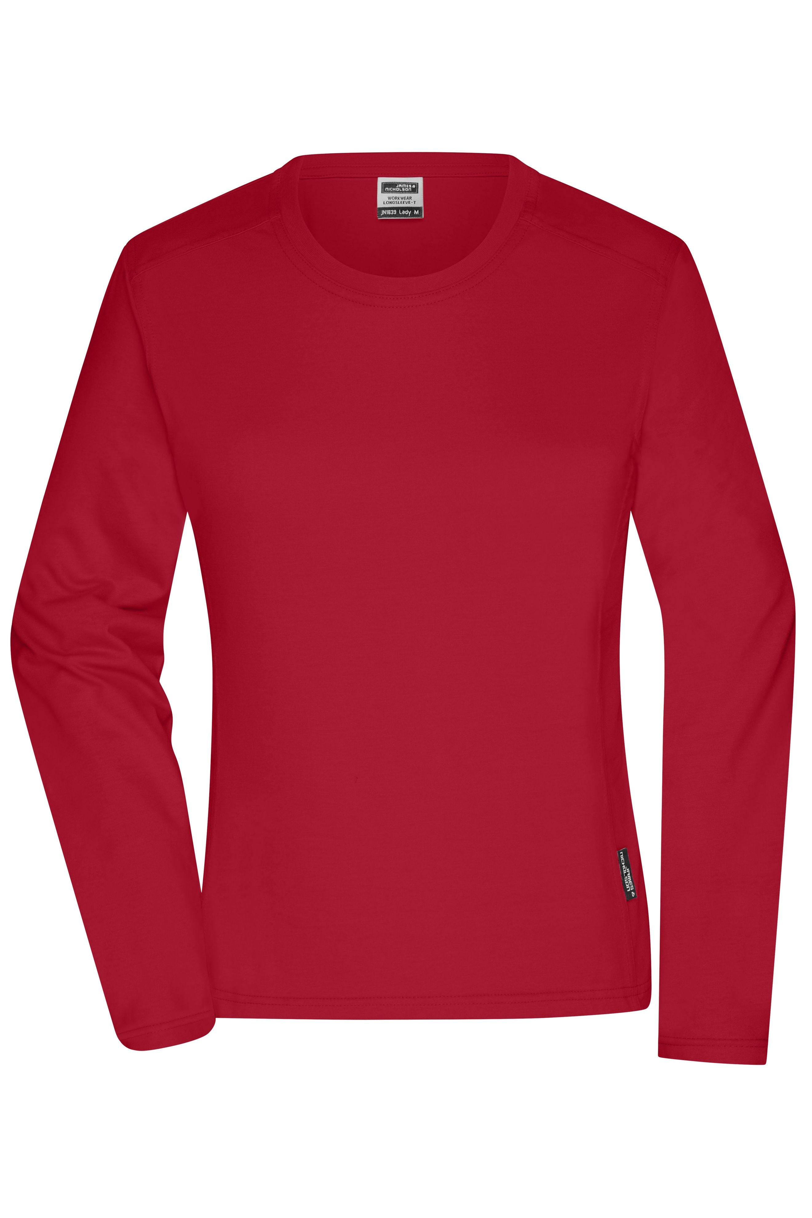 JN1839 - Ladies' Workwear-Longsleeve-T in red Größe XS von Daiber