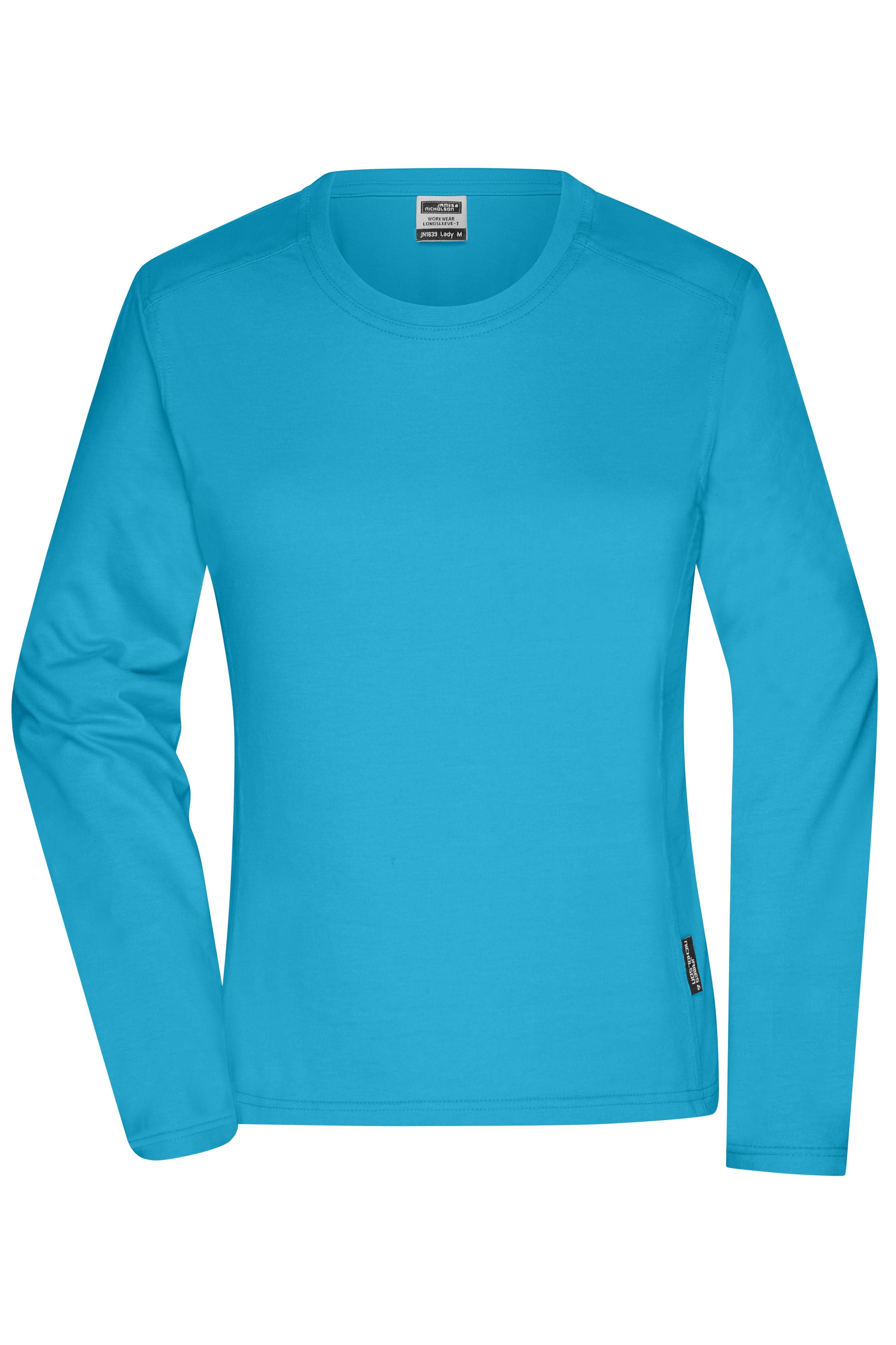 JN1839 - Ladies' Workwear-Longsleeve-T in turquoise Größe XS von Daiber