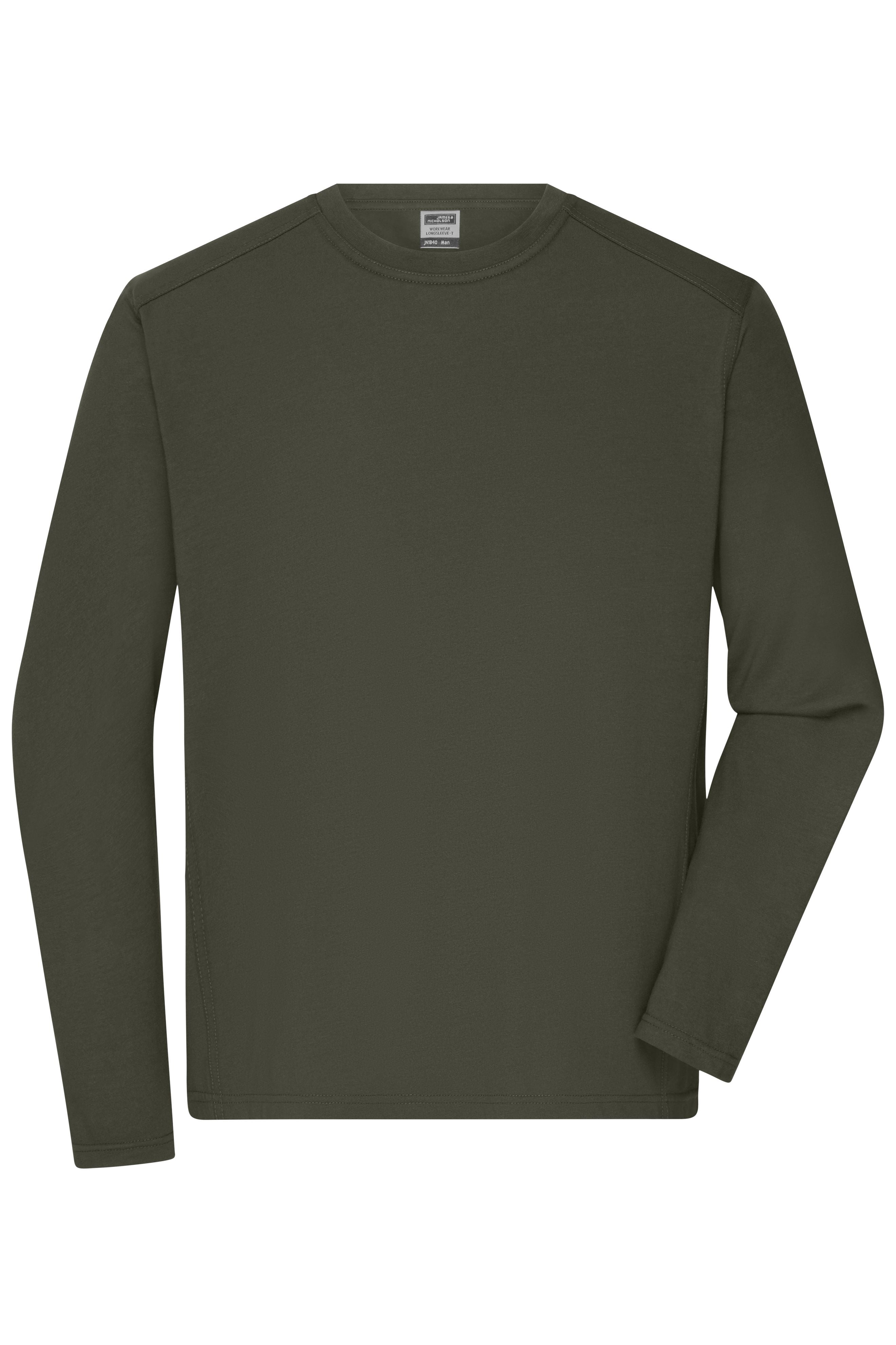 JN1840 - Men's Workwear-Longsleeve-T in olive Größe XS von Daiber