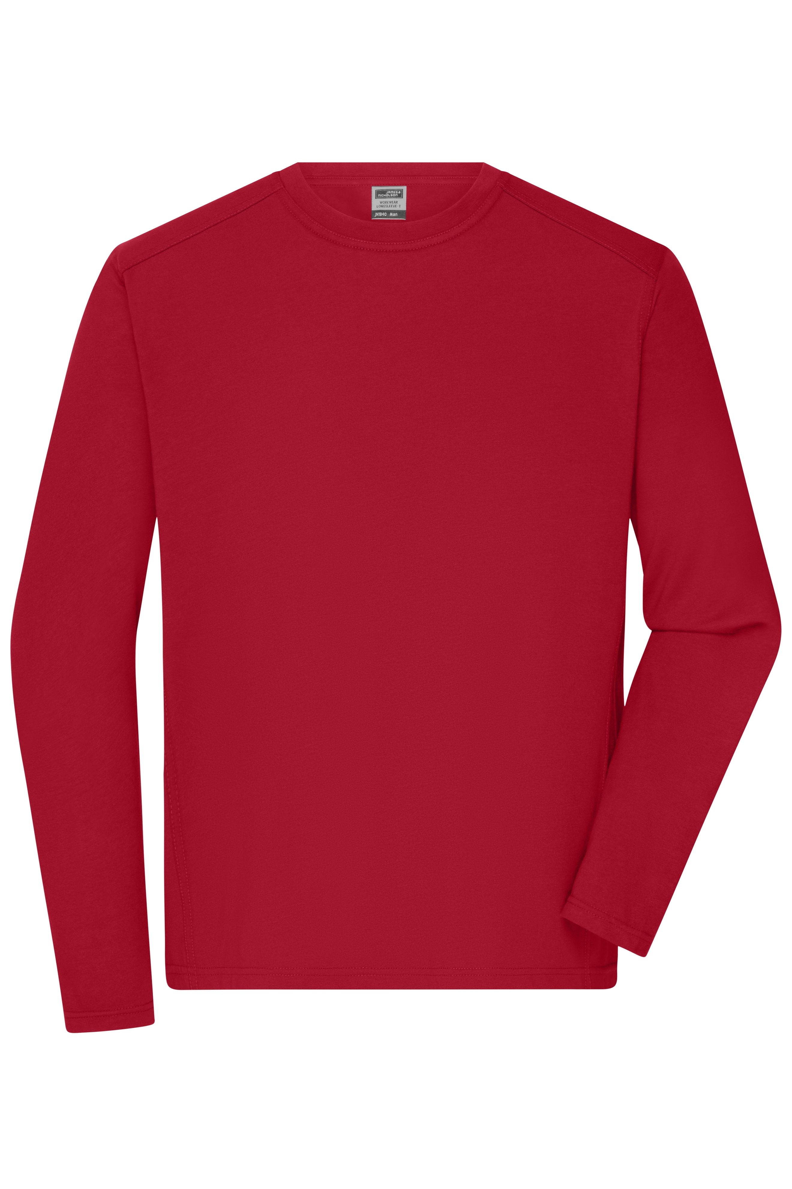 JN1840 - Men's Workwear-Longsleeve-T in red Größe XS von Daiber