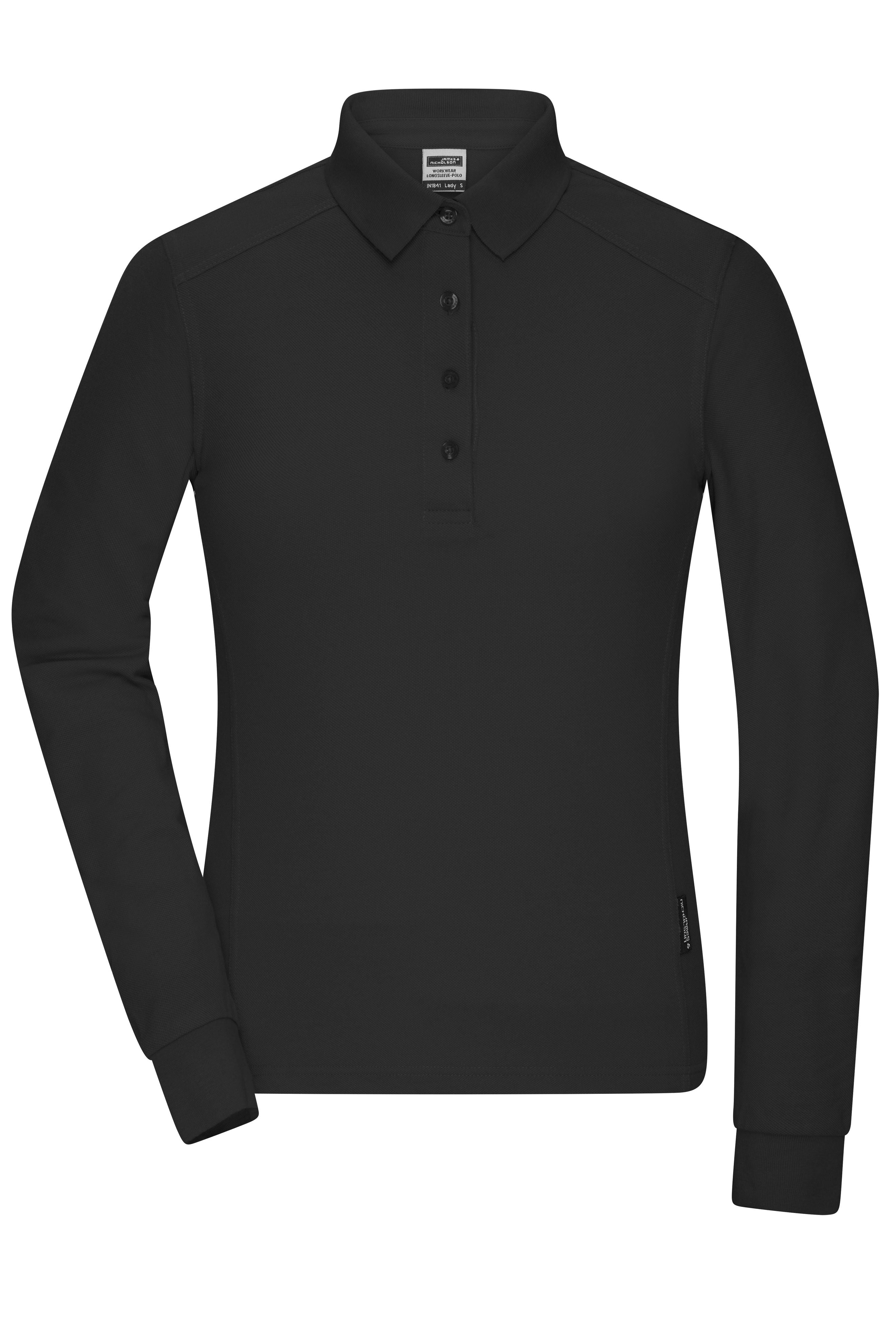 JN1841 - Ladies' Workwear-Longsleeve Polo in black Größe XS von Daiber