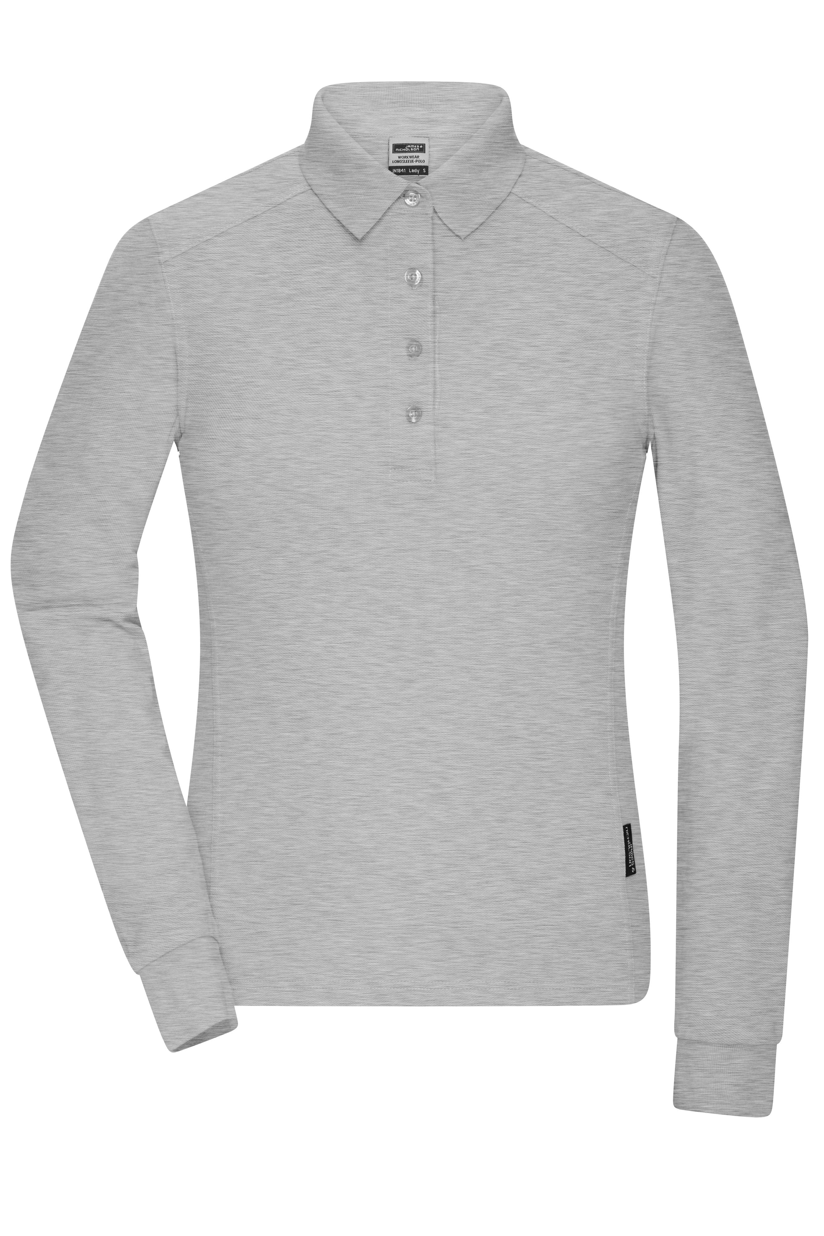 JN1841 - Ladies' Workwear-Longsleeve Polo in grey-heather Größe XS von Daiber