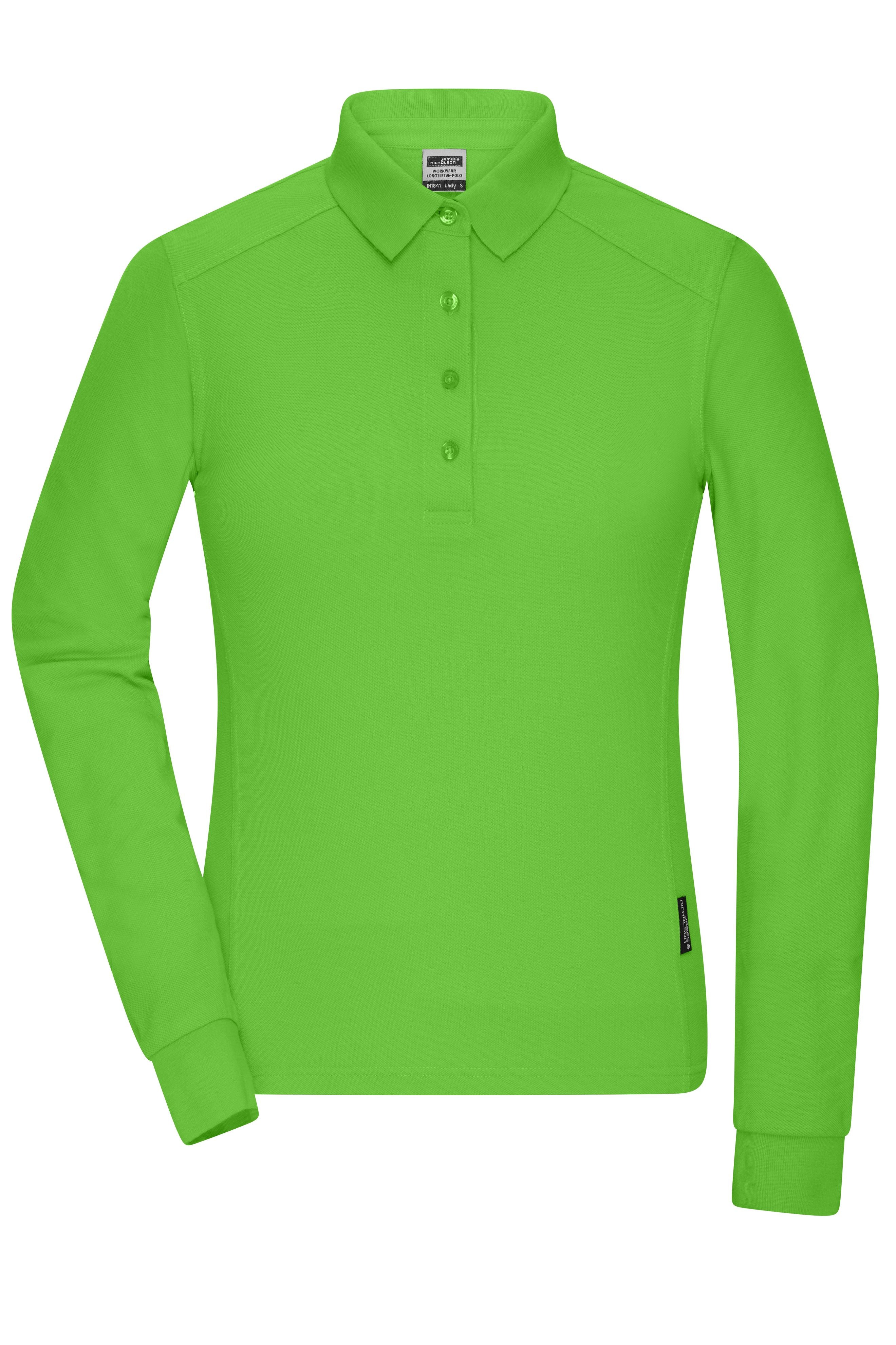 JN1841 - Ladies' Workwear-Longsleeve Polo in lime-green Größe XS von Daiber