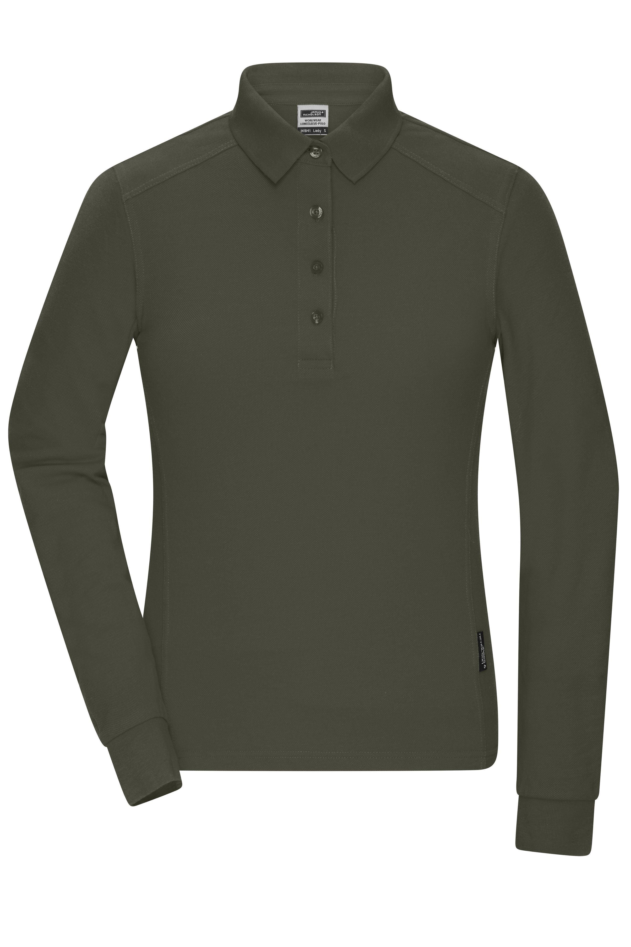 JN1841 - Ladies' Workwear-Longsleeve Polo in olive Größe XS von Daiber