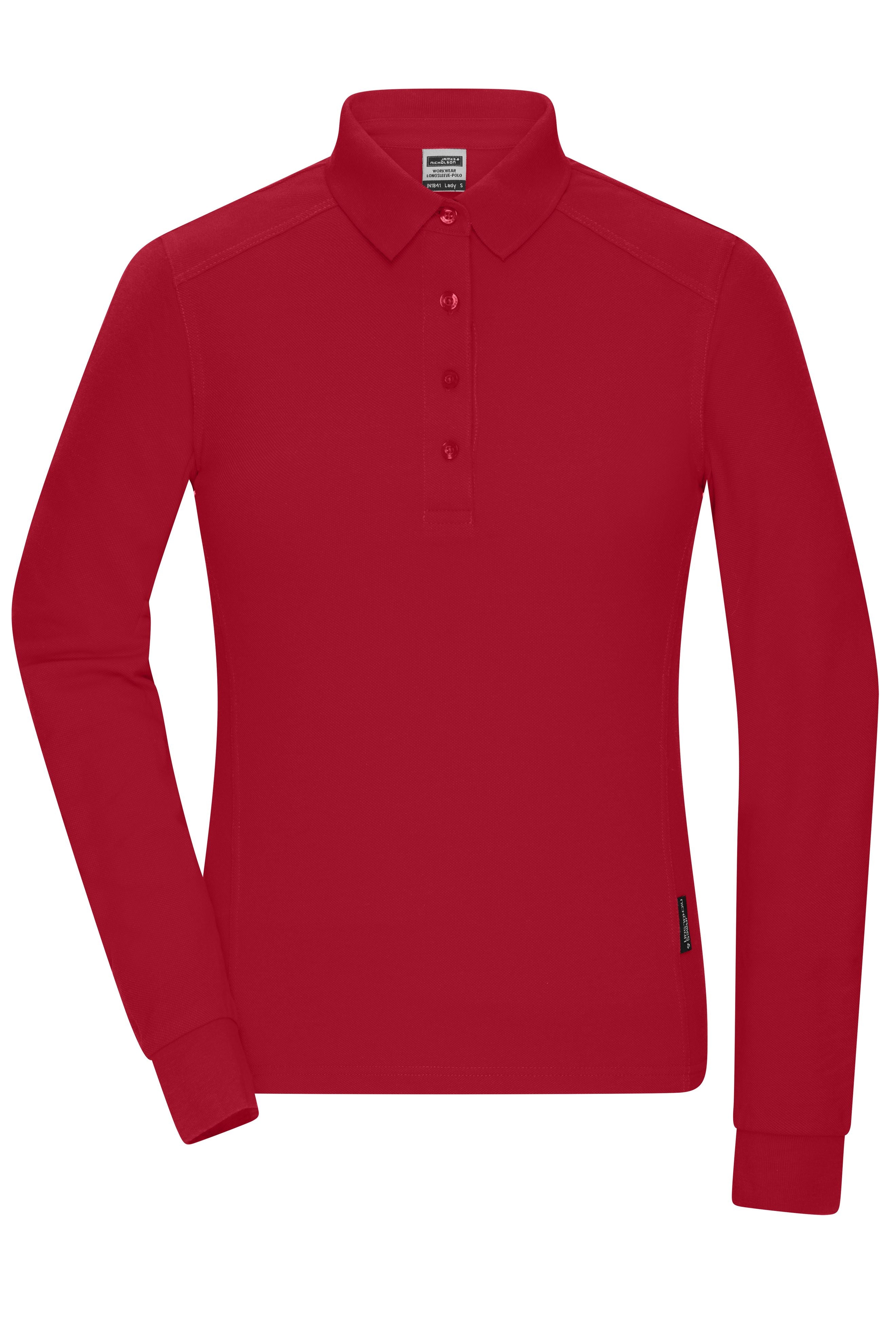 JN1841 - Ladies' Workwear-Longsleeve Polo in red Größe XS von Daiber
