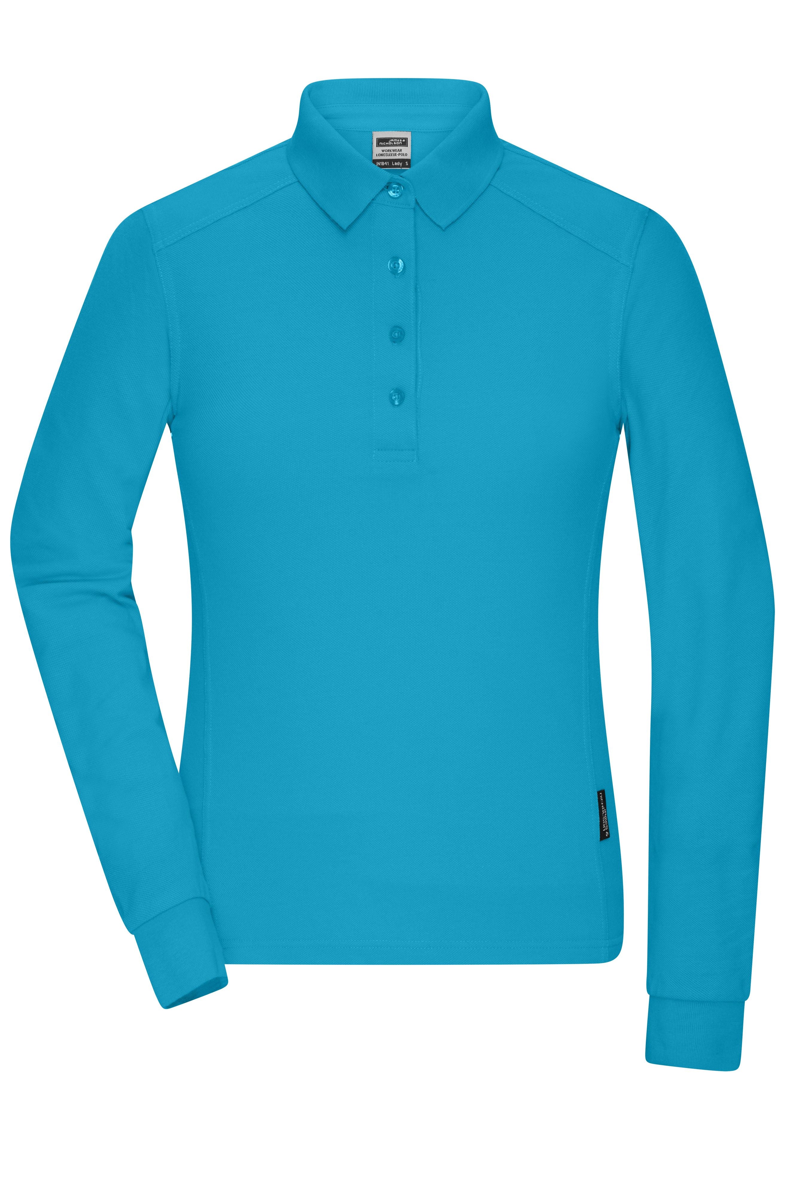 JN1841 - Ladies' Workwear-Longsleeve Polo in turquoise Größe XS von Daiber